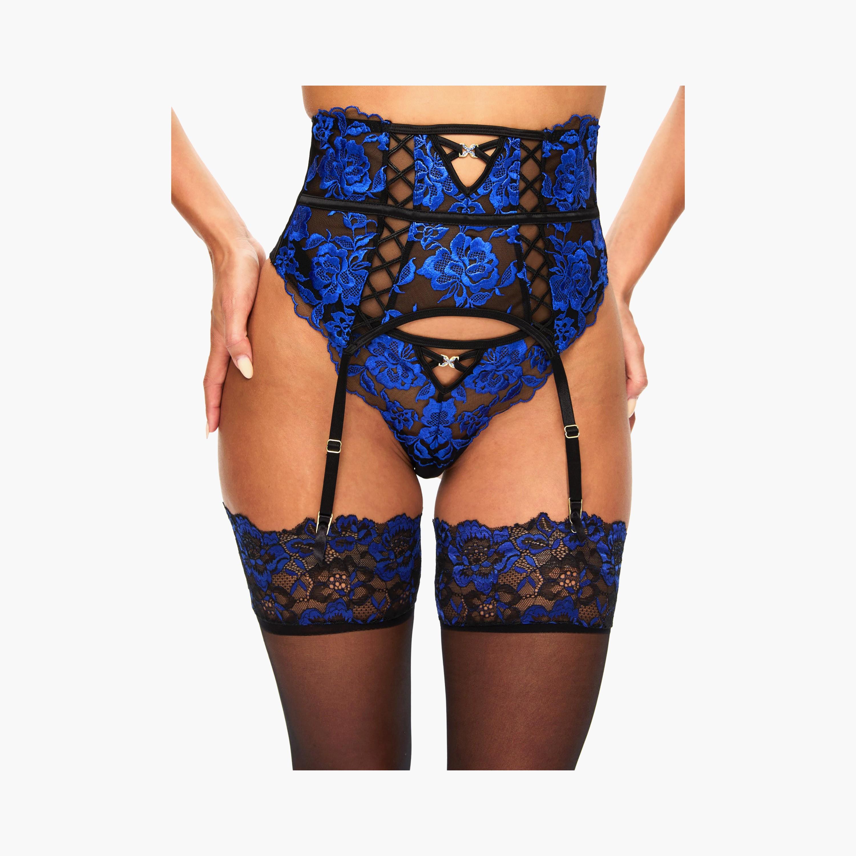Ann Summers Endless Attraction Blue Floral Women's Waspie Garter-women-clothing-lingerie-lingerieaccessories-image-3