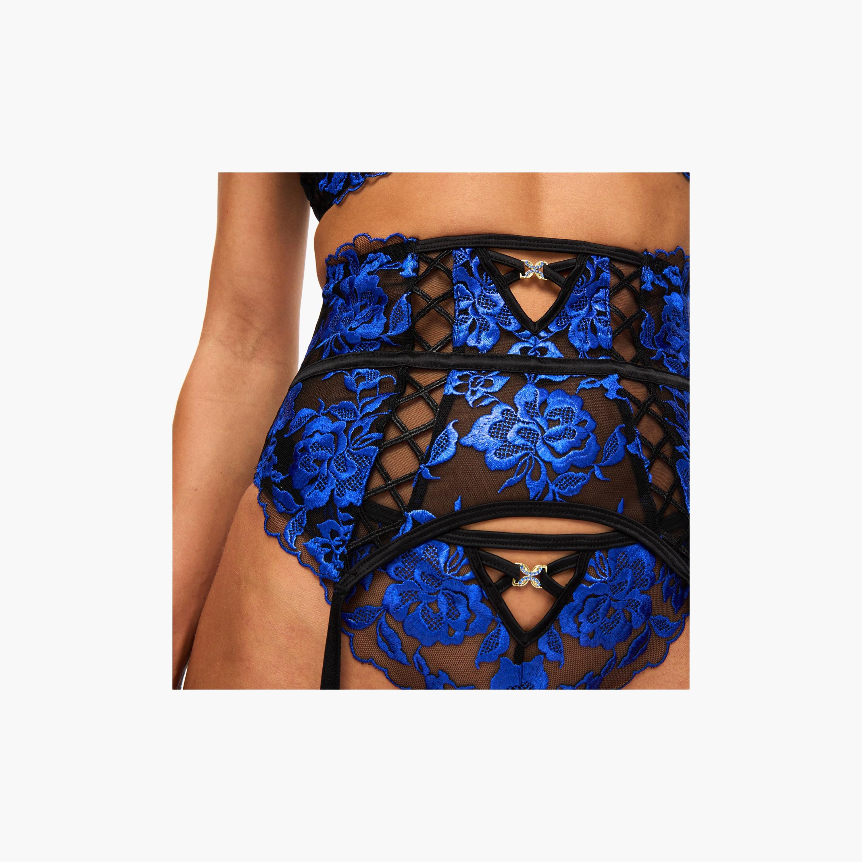 Ann Summers Endless Attraction Blue Floral Women's Waspie Garter-women-clothing-lingerie-lingerieaccessories-image-4