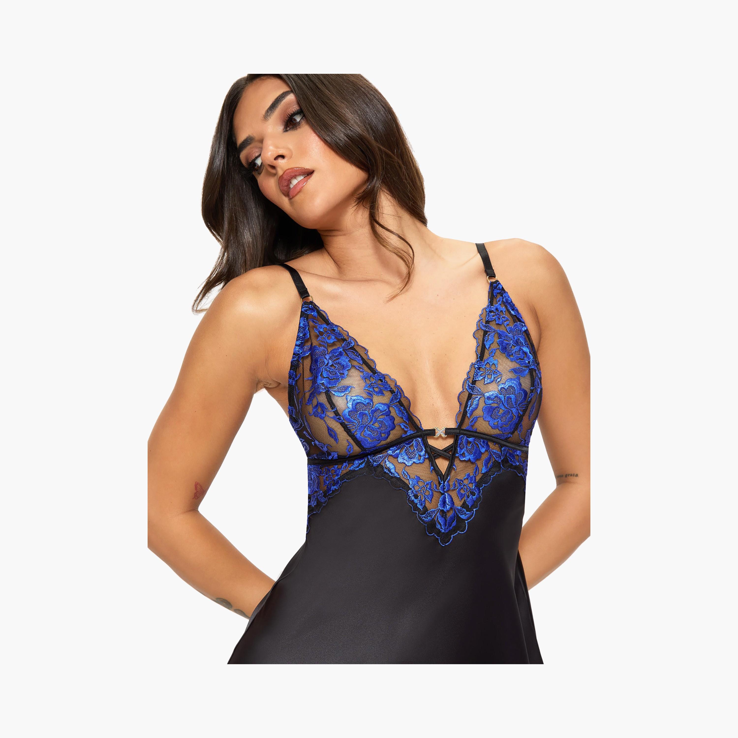 Ann Summers Floral Shoulder Straps Women's Sleeveless Chemise-women-clothing-nightwear-nighties-image-3