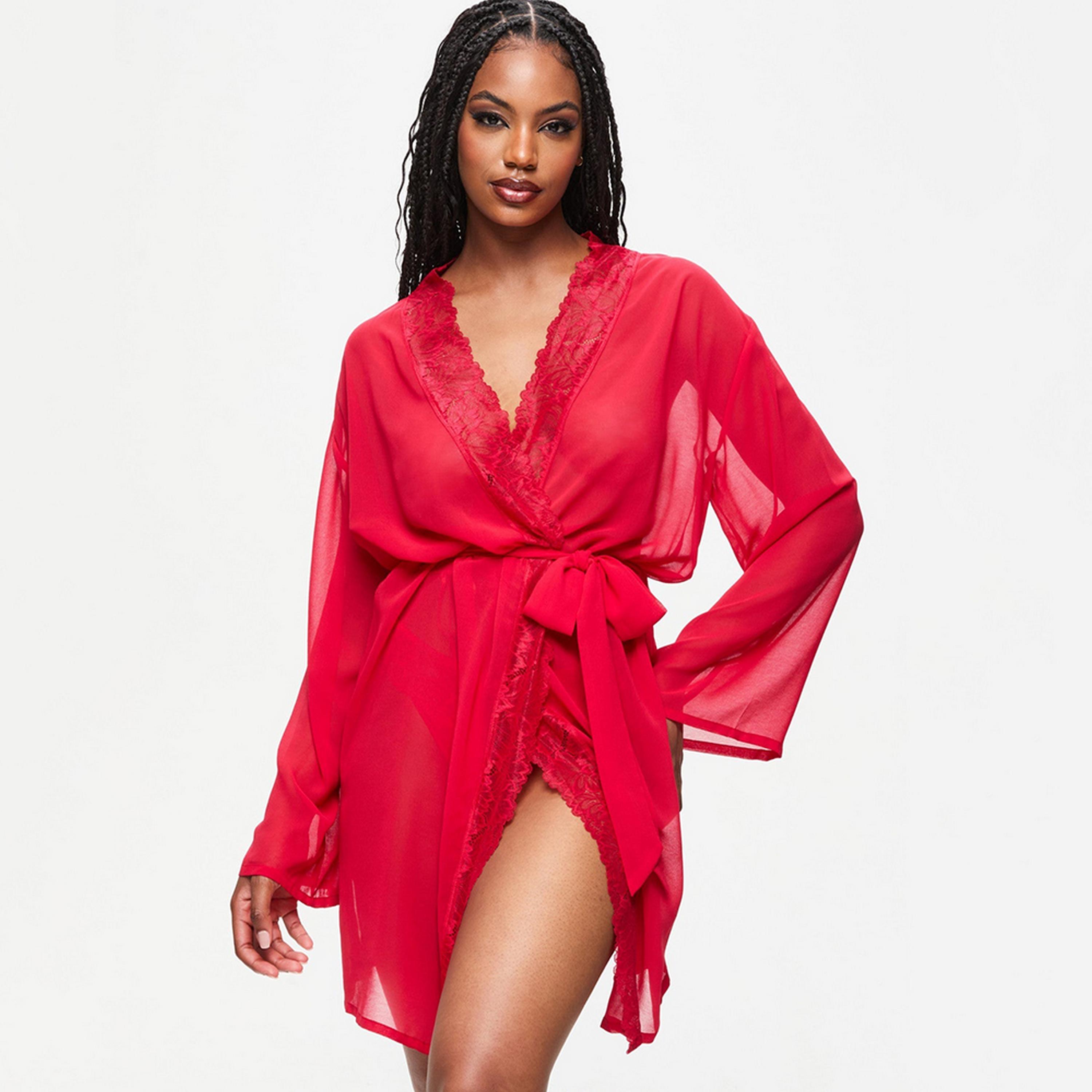 روب نسائي دانتيل بأكمام طويلة من آن سمرز-women-clothing-nightwear-robes-image-5