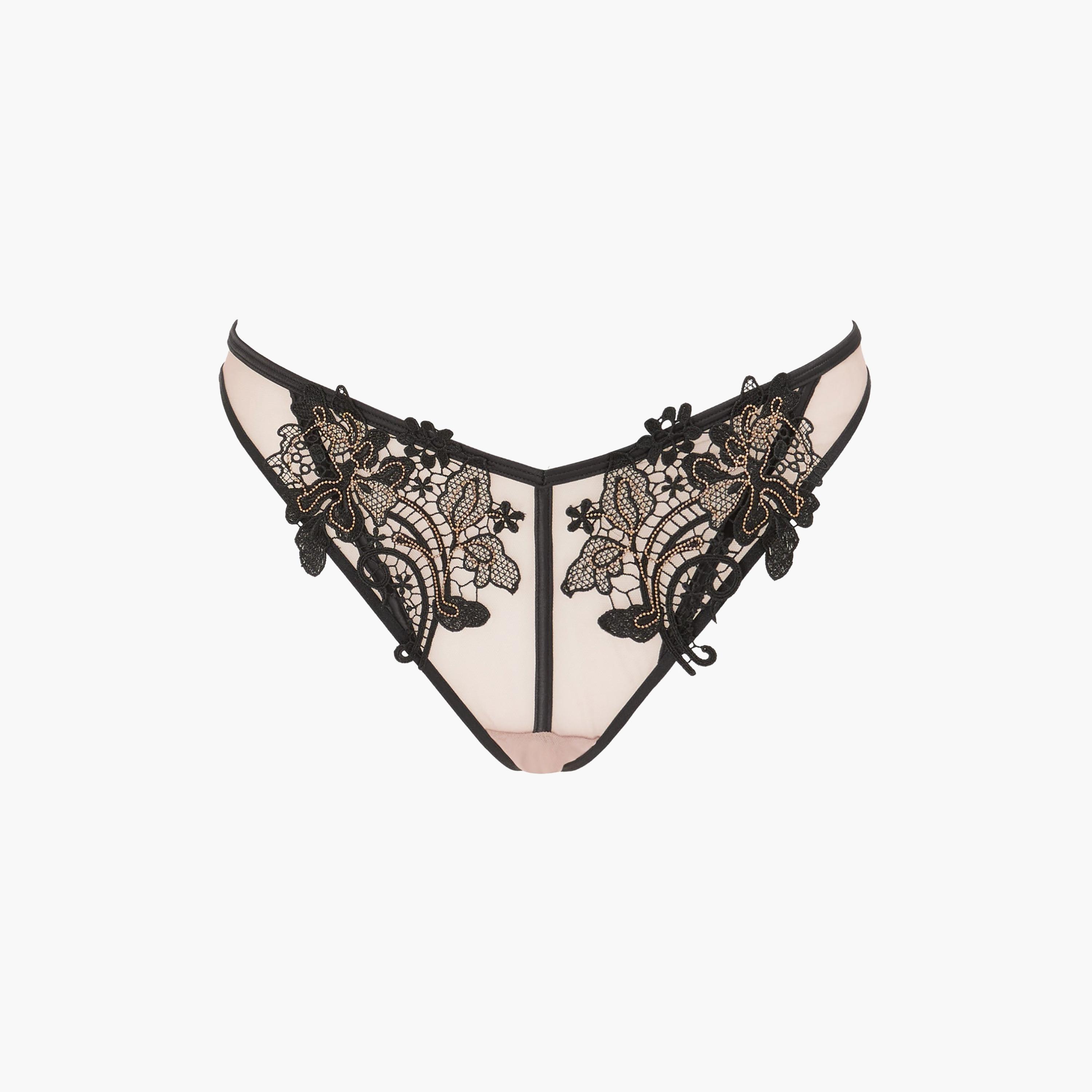 Ann Summers Enticement Black Floral Lace Low Coverage Women's Thong Panties-women-clothing-lingerie-panties-image-5