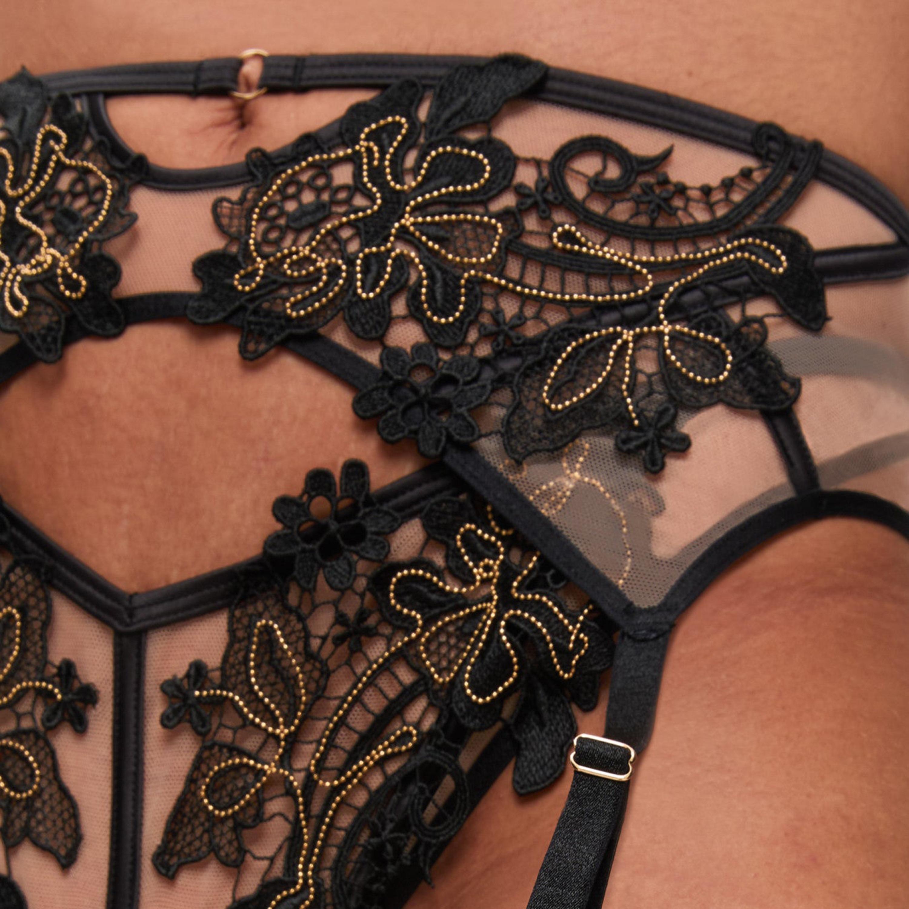 Ann Summers Sexy Sleep Black Floral Lace Women's Garter Belt-women-clothing-lingerie-lingerieaccessories-image-3