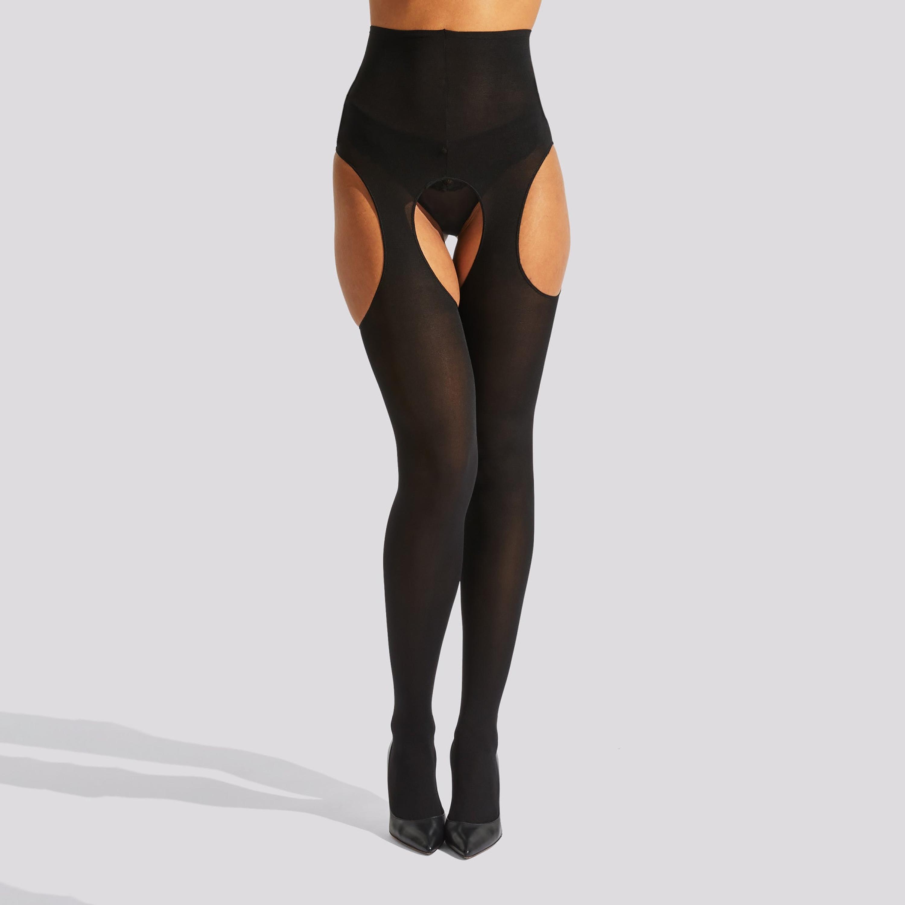 جوارب نسائية ضيقة "هارت ديزايرز" باللون الأسود من آن سمرز-women-clothing-lingerie-tightsandstockings-image-1