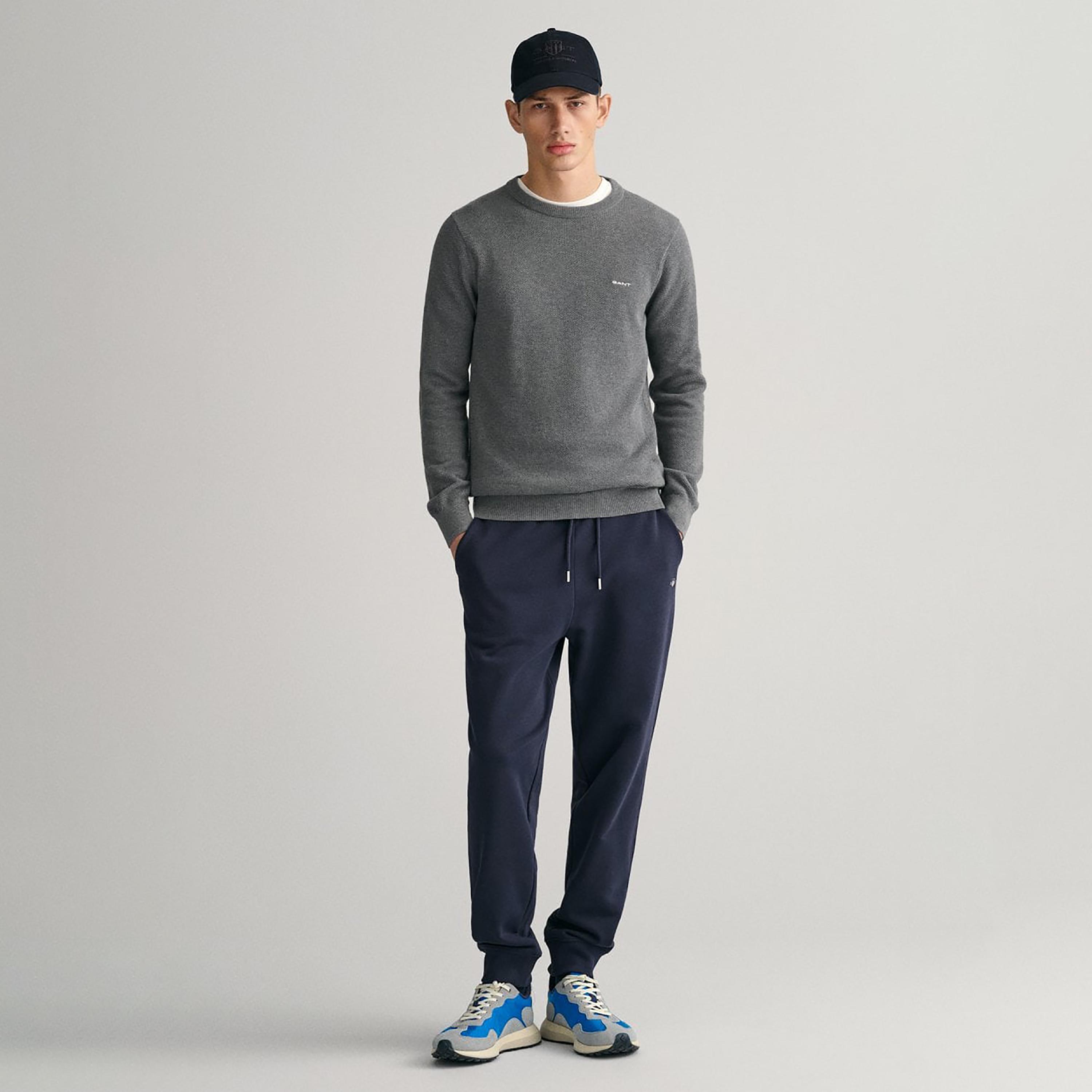 بنطال رياضي برباط متوسط الارتفاع مزين بشعار جانت-men-clothing-bottoms-joggers-image-4