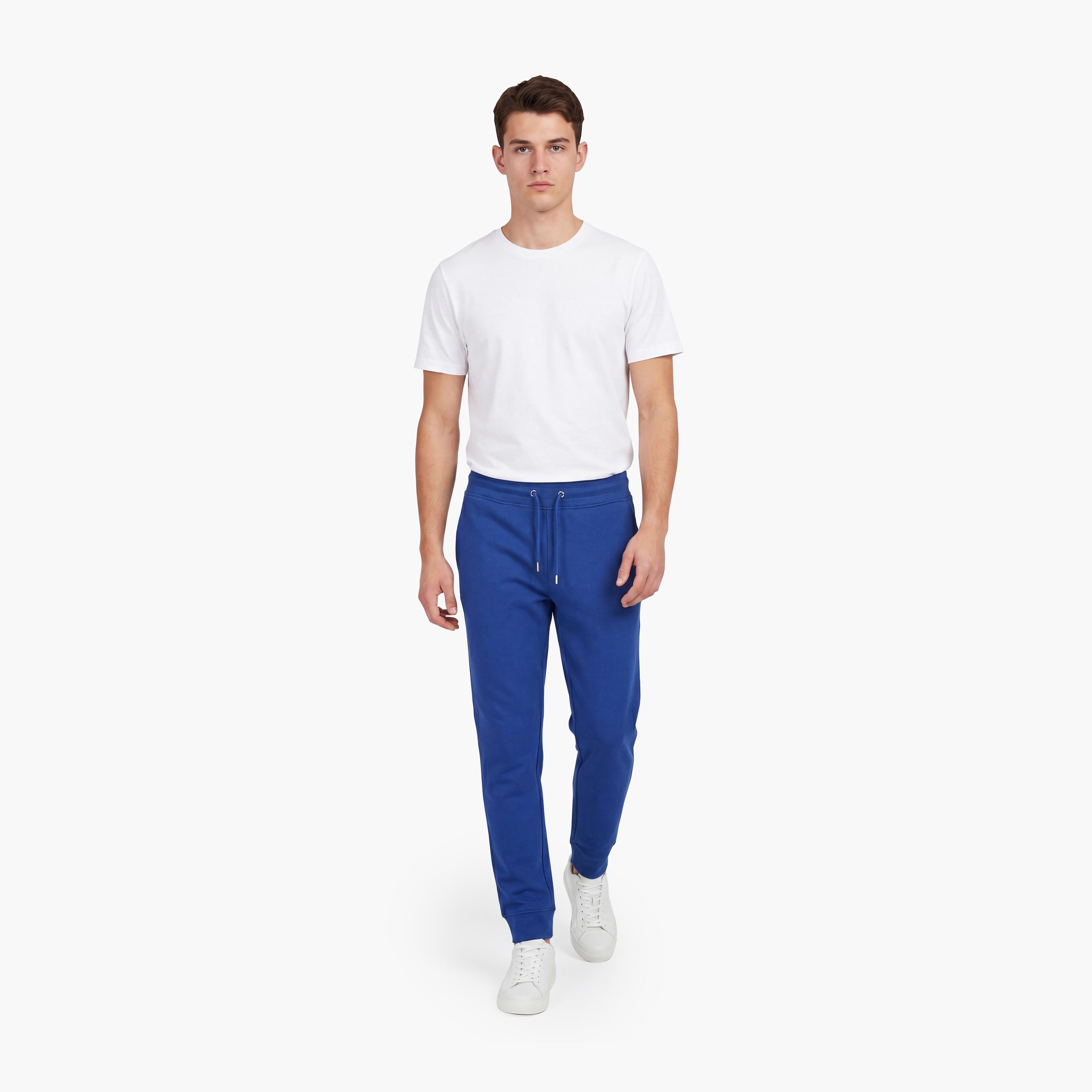 بنطال رياضي (جوغر) رجالي سادة بخصر متوسط الارتفاع ورباط قابل للتعديل من غانت-men-clothing-bottoms-joggers-image-2