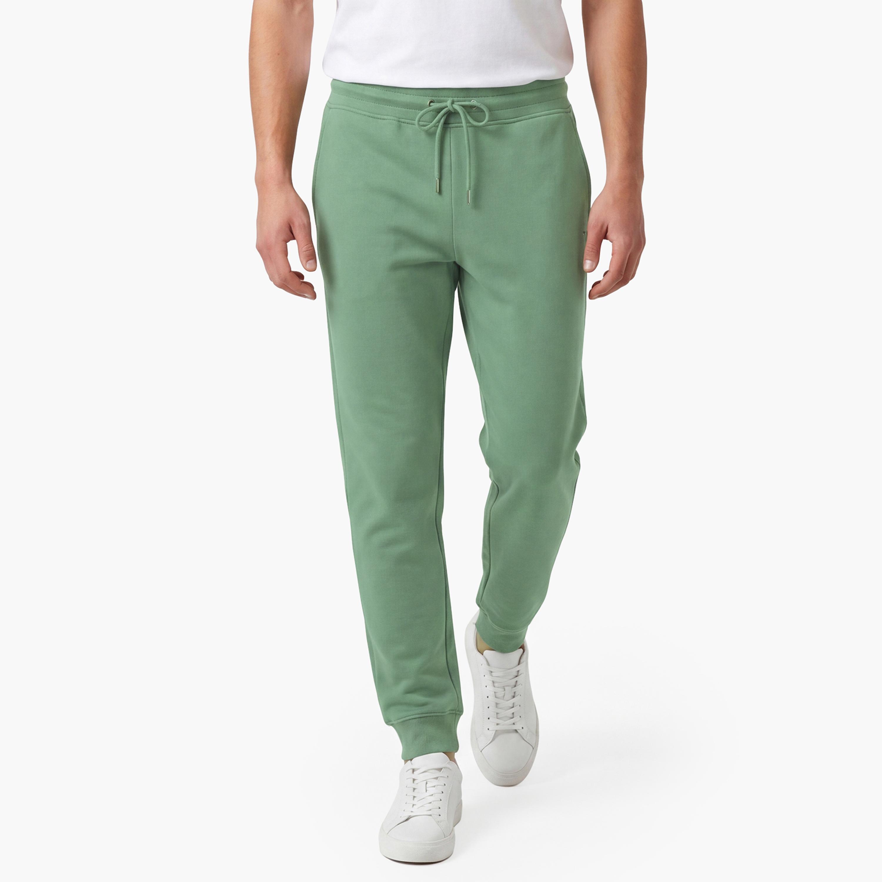 بنطال رياضي (جوغر) رجالي سادة بخصر متوسط الارتفاع ورباط قابل للتعديل من غانت-men-clothing-bottoms-joggers-image-1