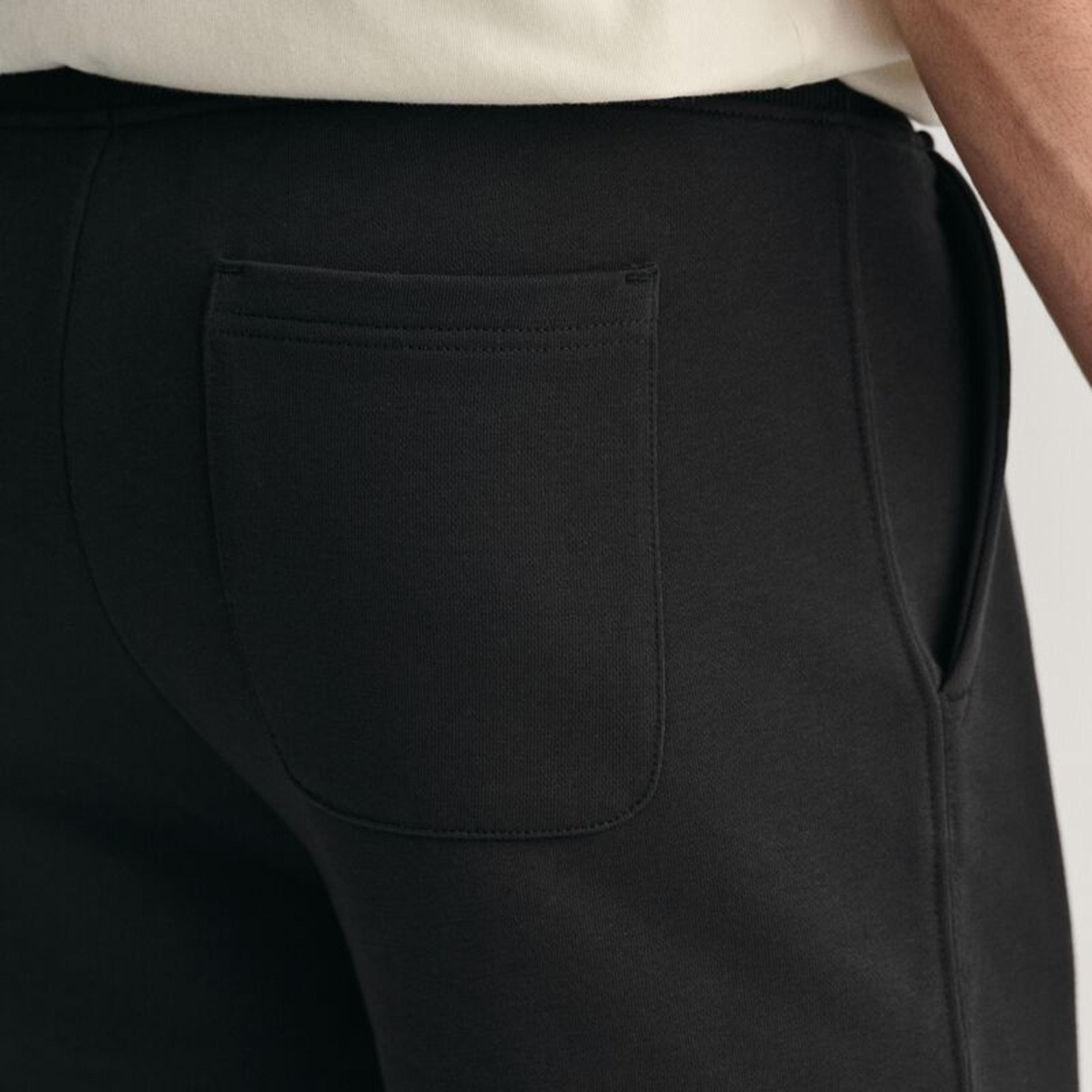Gant Plain Mid-Rise Drawstring Men's Sweat Shorts-men-clothing-bottoms-shorts-image-5