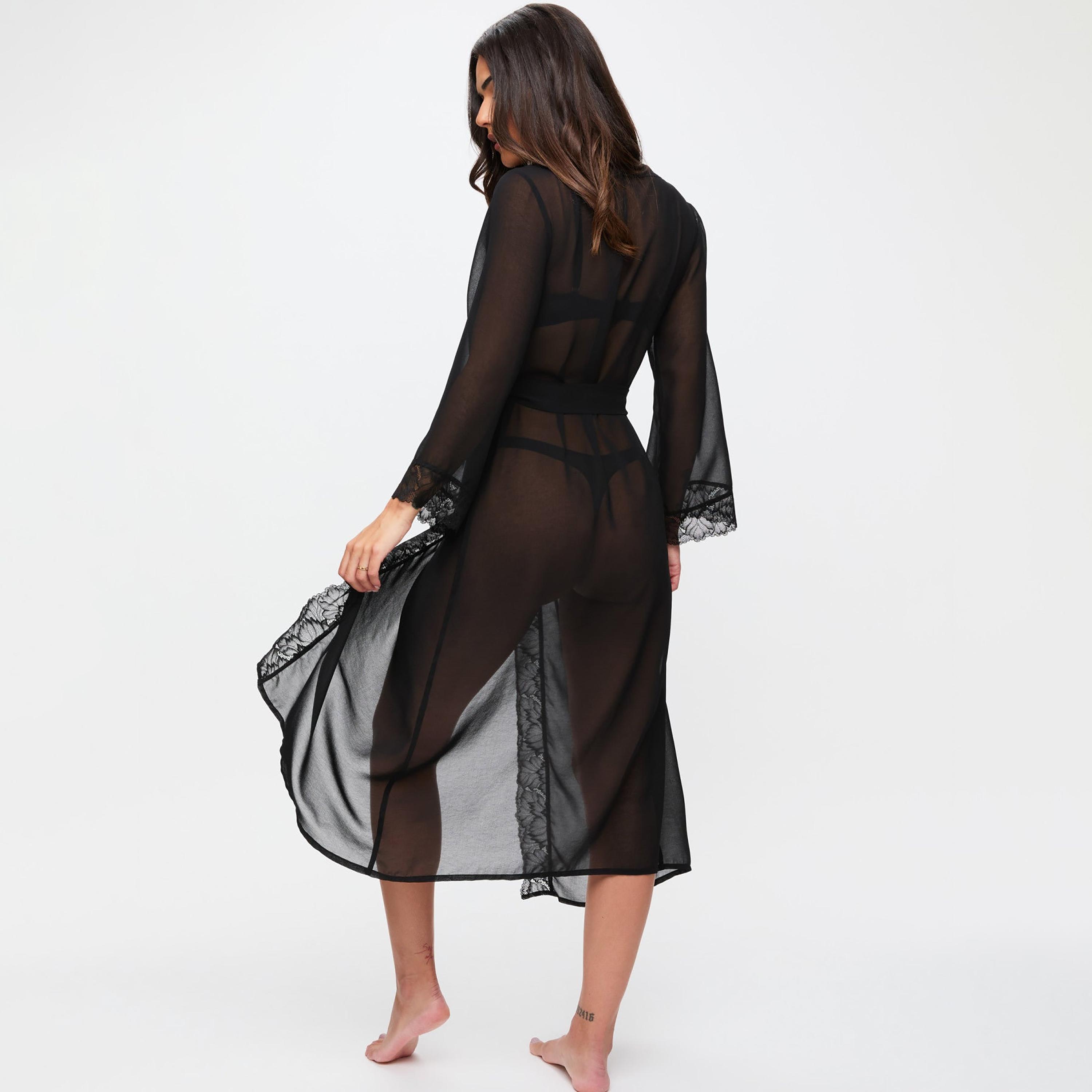 Ann Summers Lace V-Neck Long Sleeves Women's Robe-women-clothing-nightwear-robes-image-3
