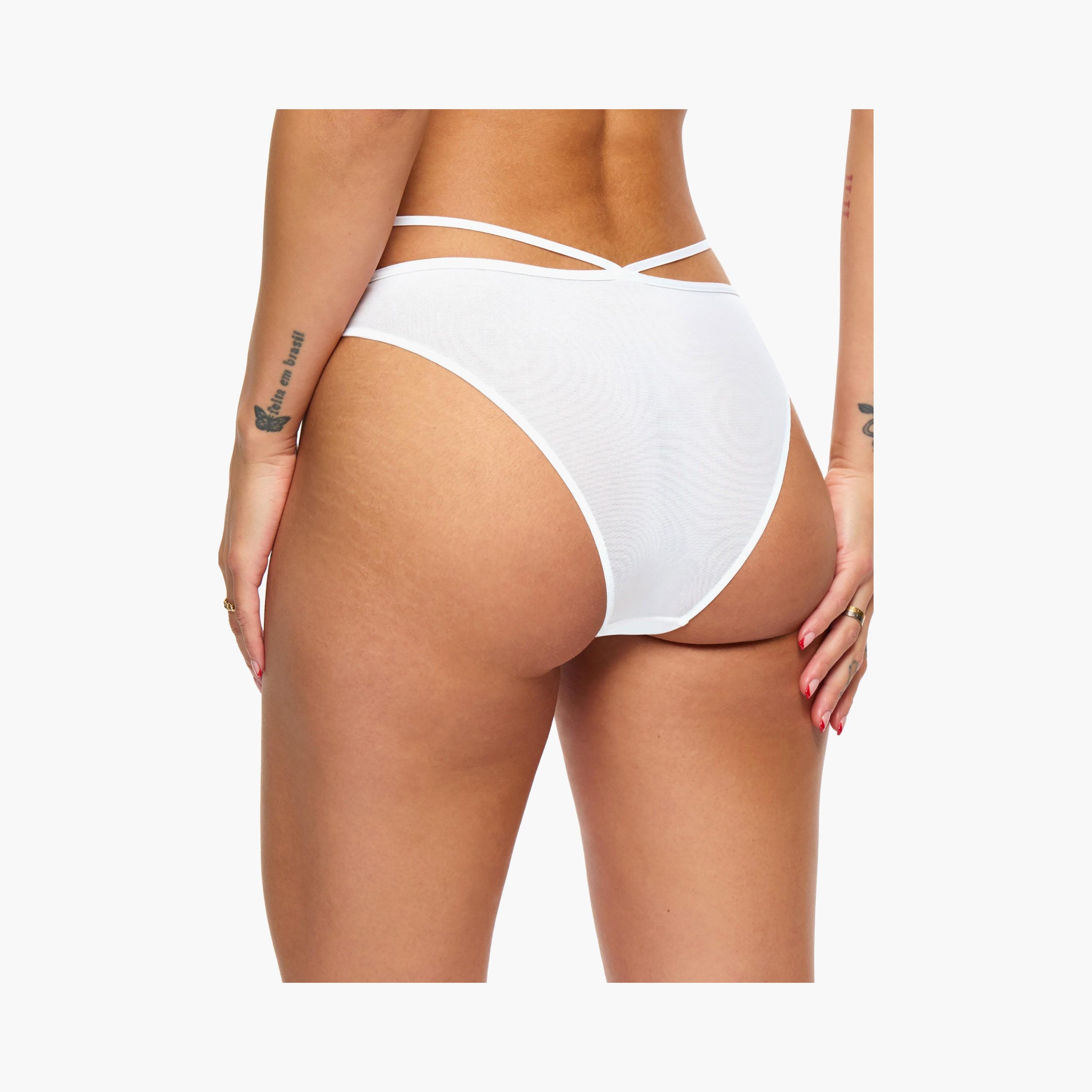 سراويل برازيلية نسائية دانتيل أبيض بتغطية متوسطة لوفرز ليس من آن سمرز-women-clothing-lingerie-panties-image-3