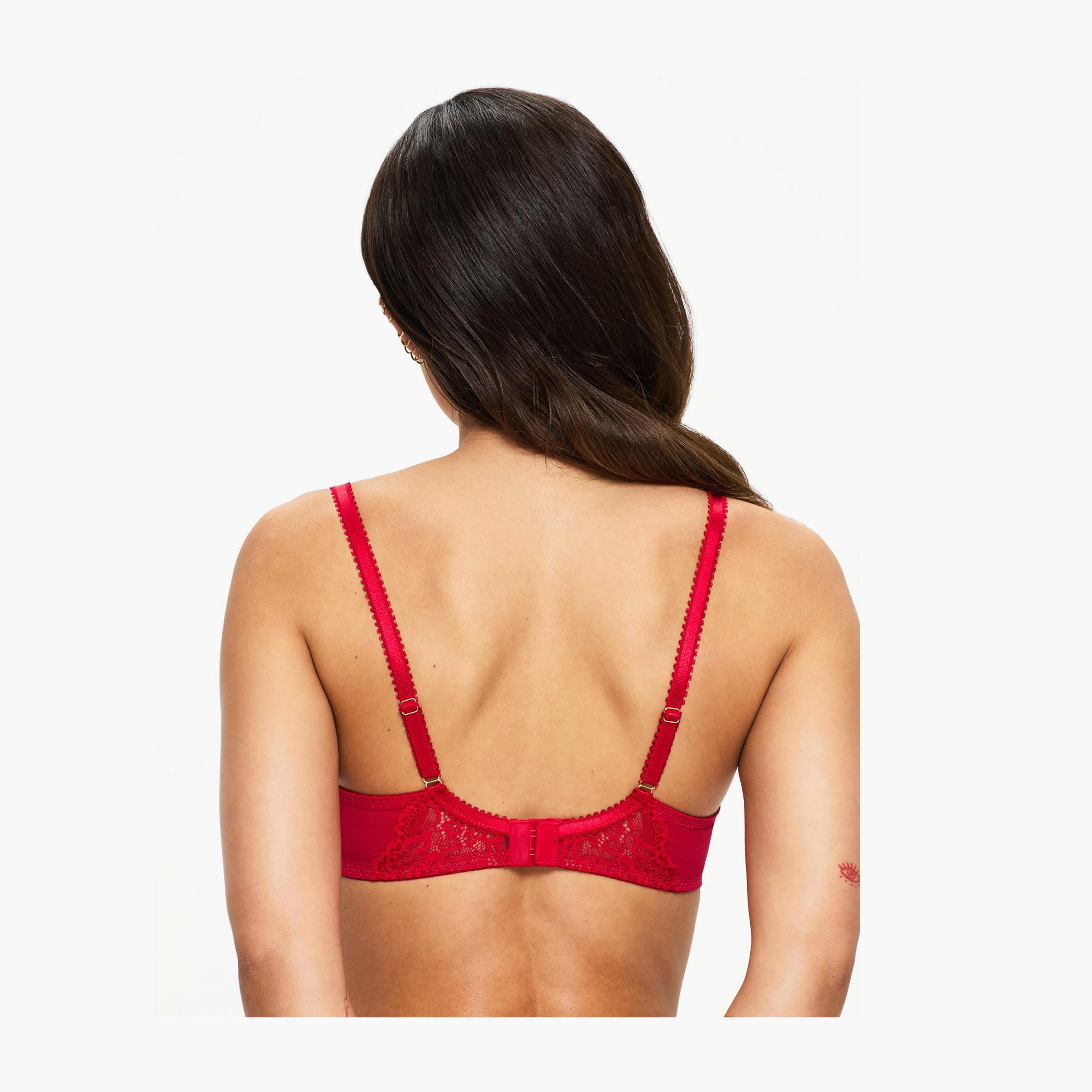 Ann Summers Caged Rose Red Embroidered Wired Light Support Non-Padded Women's Balconette Bra-women-clothing-lingerie-bras-image-4