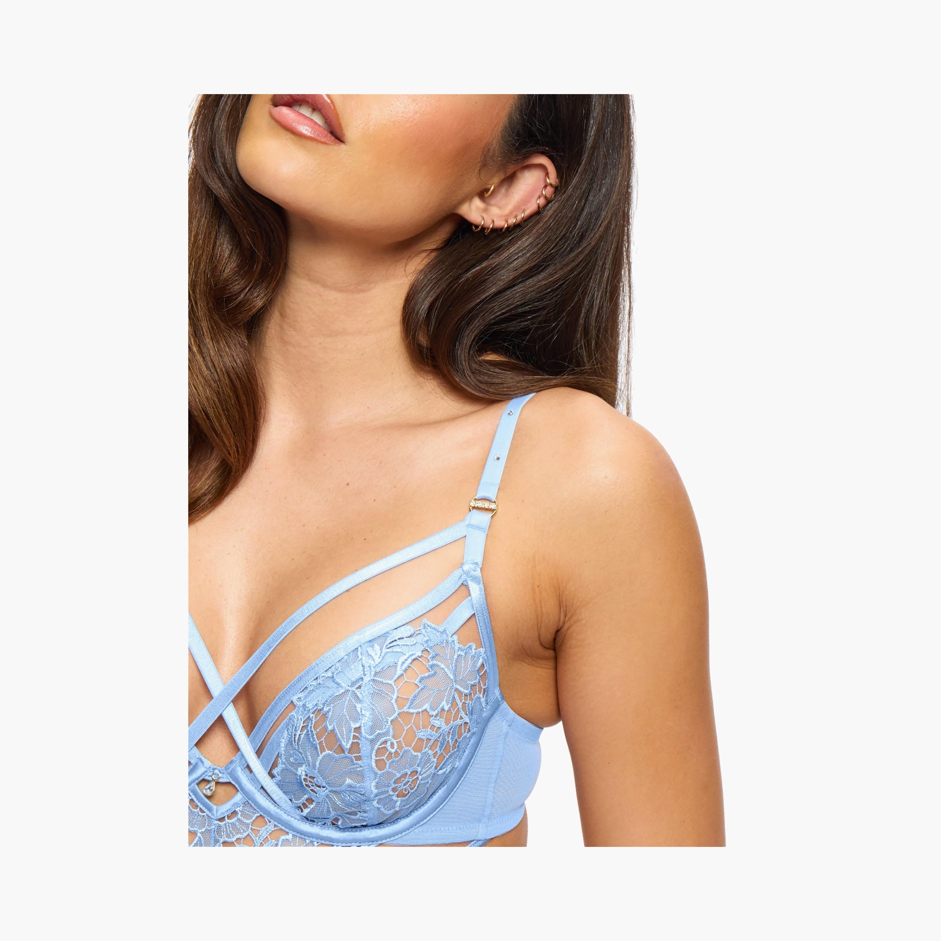 Ann Summers Untold Desire Light Blue Lace Wired Non-Padded Women's Bodysuit-women-clothing-lingerie-babydollsandbodysuits-image-2