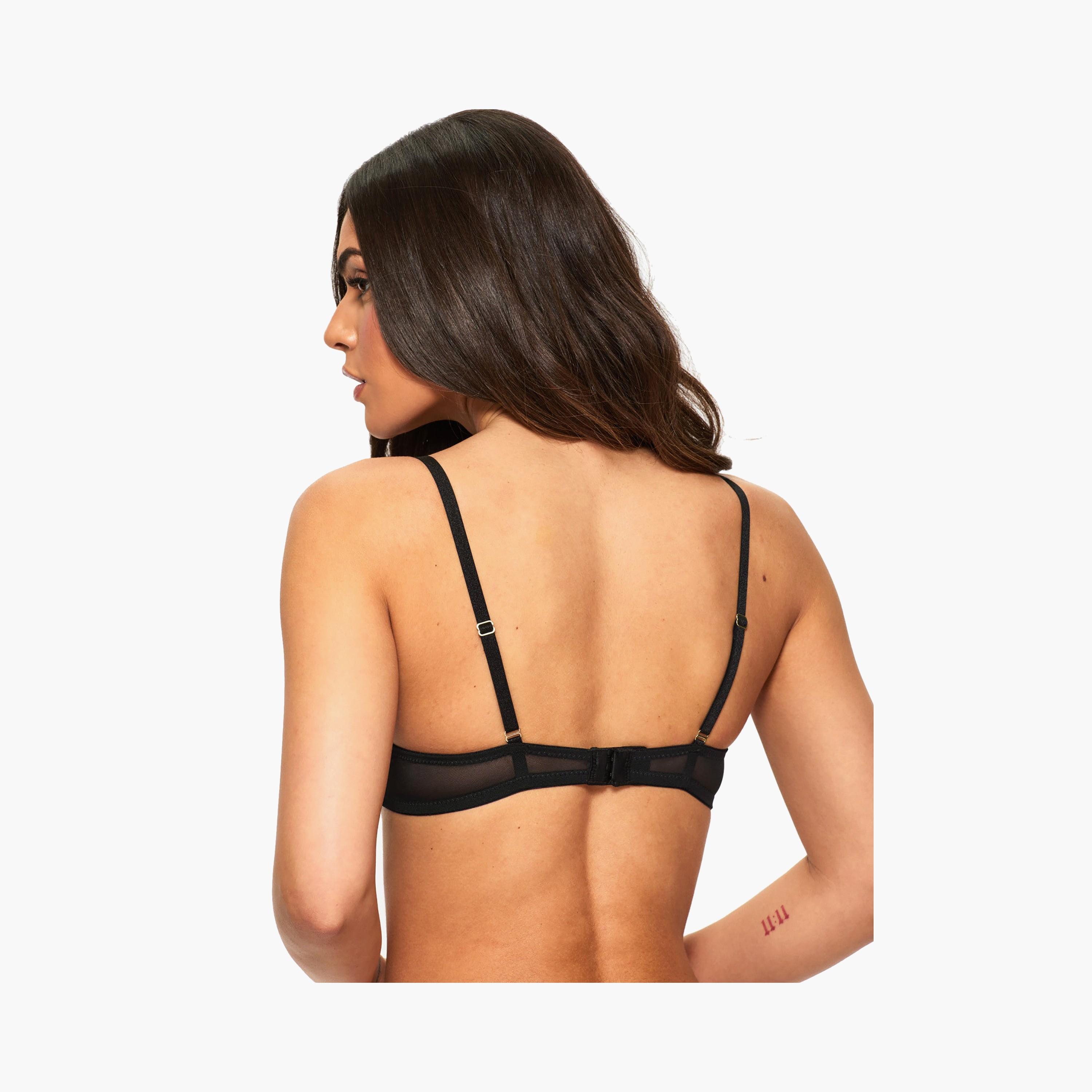 Ann Summers Sexy Black Lace Wired Medium Support Padded Women's Push-Up Balconette Bra-women-clothing-lingerie-bras-image-4