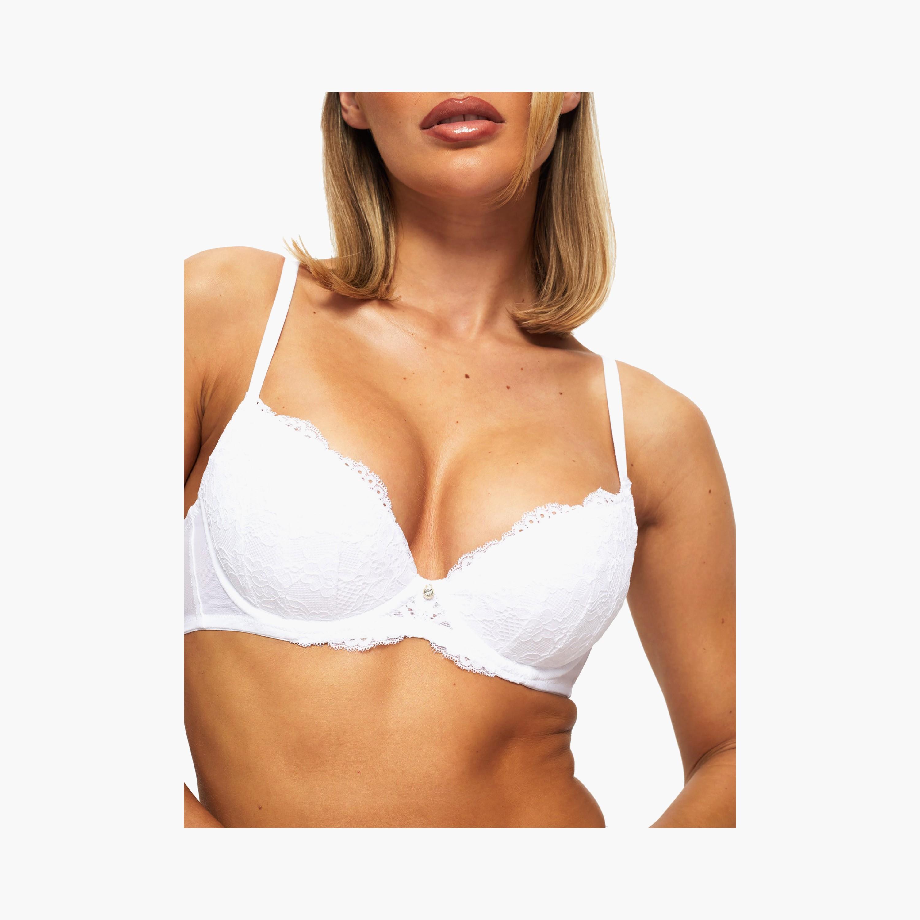 Ann Summers Sexy White Lace Wired Medium Support Padded Women's Push-Up Plunge Bra-women-clothing-lingerie-bras-image-2