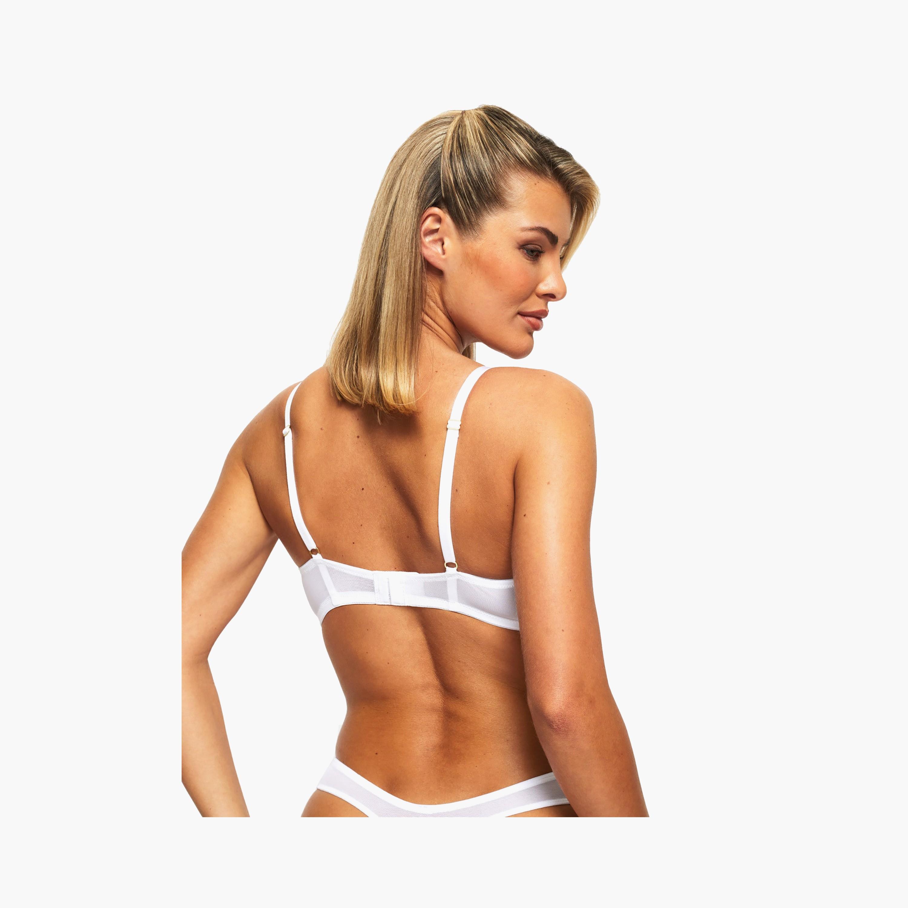 Ann Summers Sexy White Lace Wired Medium Support Padded Women's Push-Up Plunge Bra-women-clothing-lingerie-bras-image-4