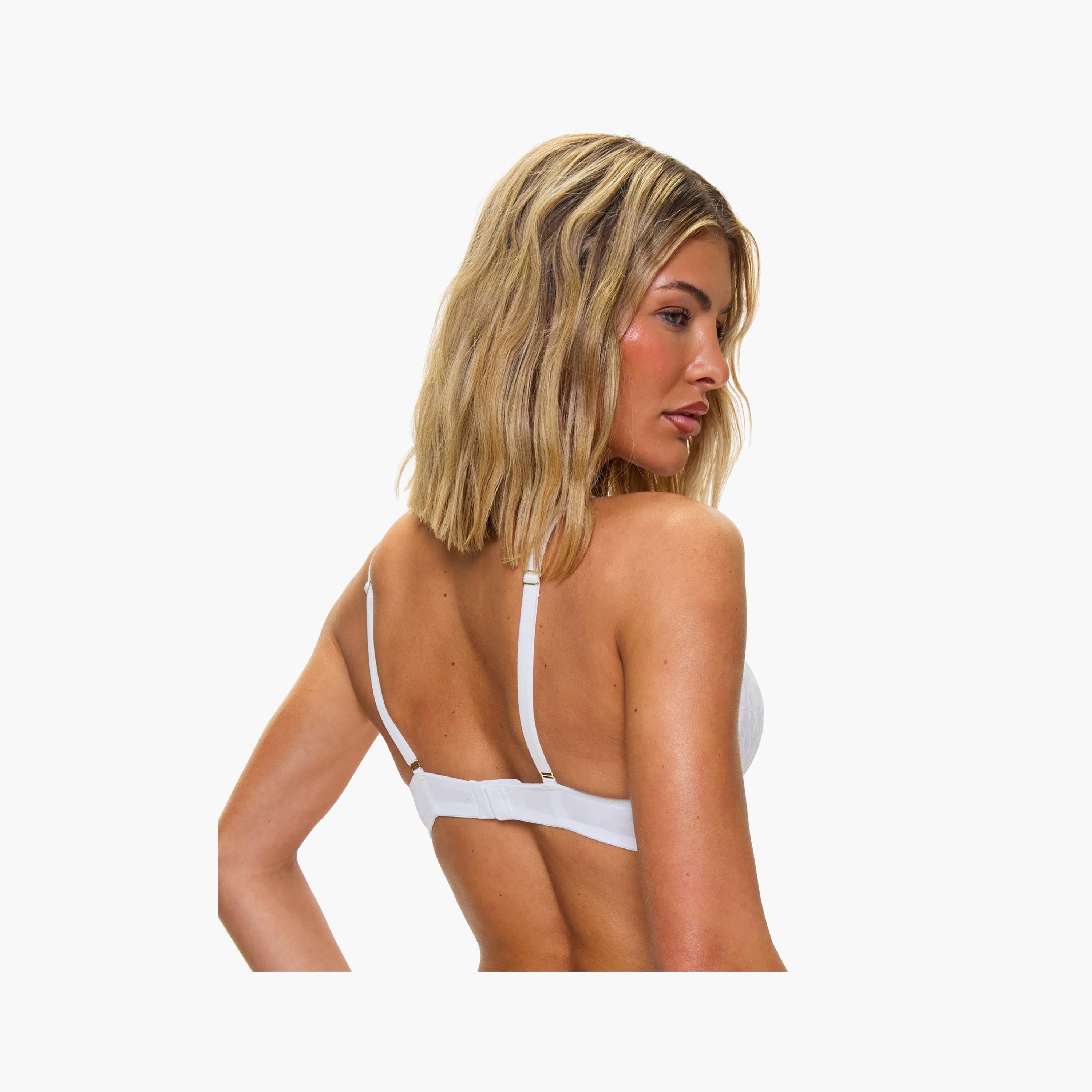 حمالة صدر نسائية رافعة (بوش-أب) عميقة مبطنة بدعم متوسط وبرباط دانتيل أبيض سيكسي من آن سمرز-women-clothing-lingerie-bras-image-4