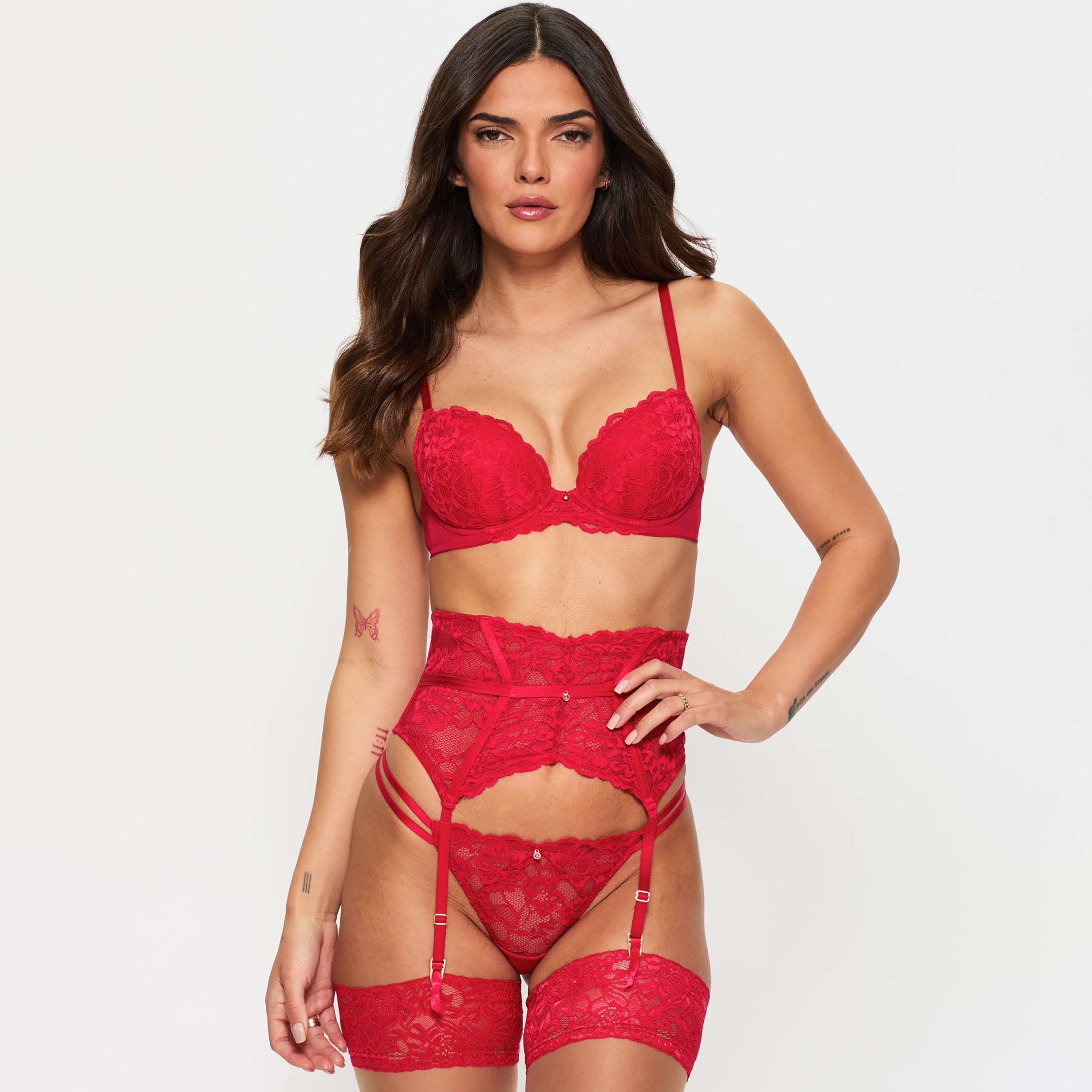 Ann Summers Sexy Red Lace Medium Support Padded Women's Plunge Bra-women-clothing-lingerie-bras-image-3