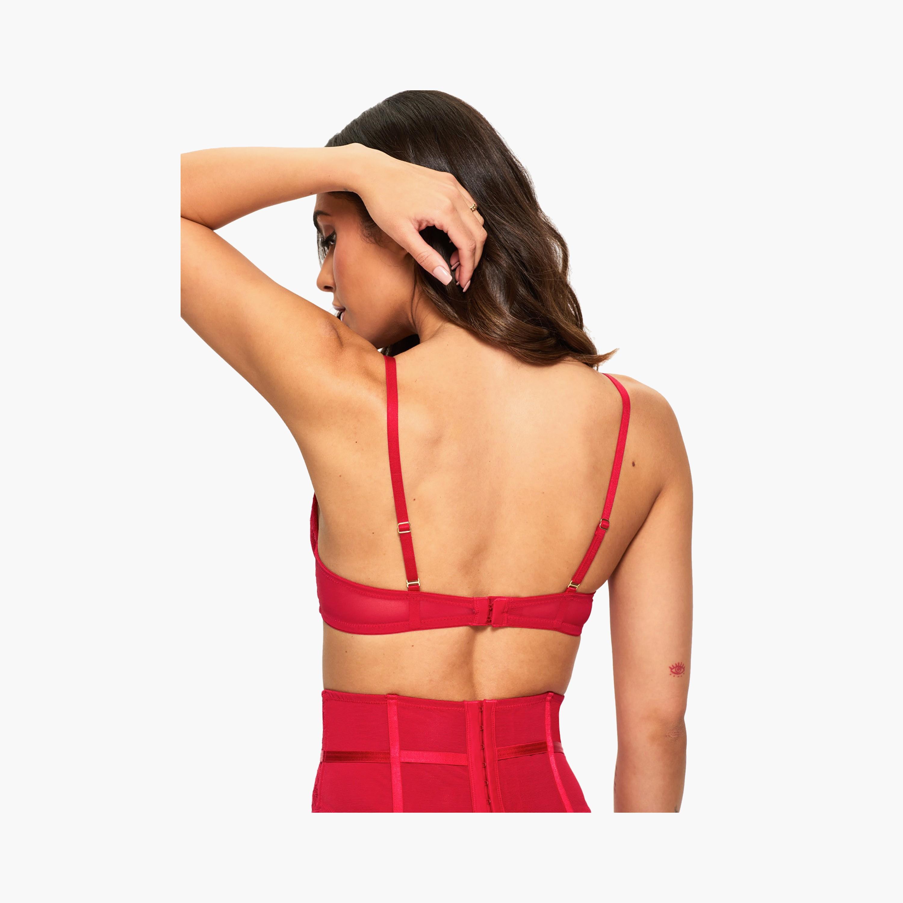 Ann Summers Sexy Red Lace Medium Support Padded Women's Plunge Bra-women-clothing-lingerie-bras-image-4