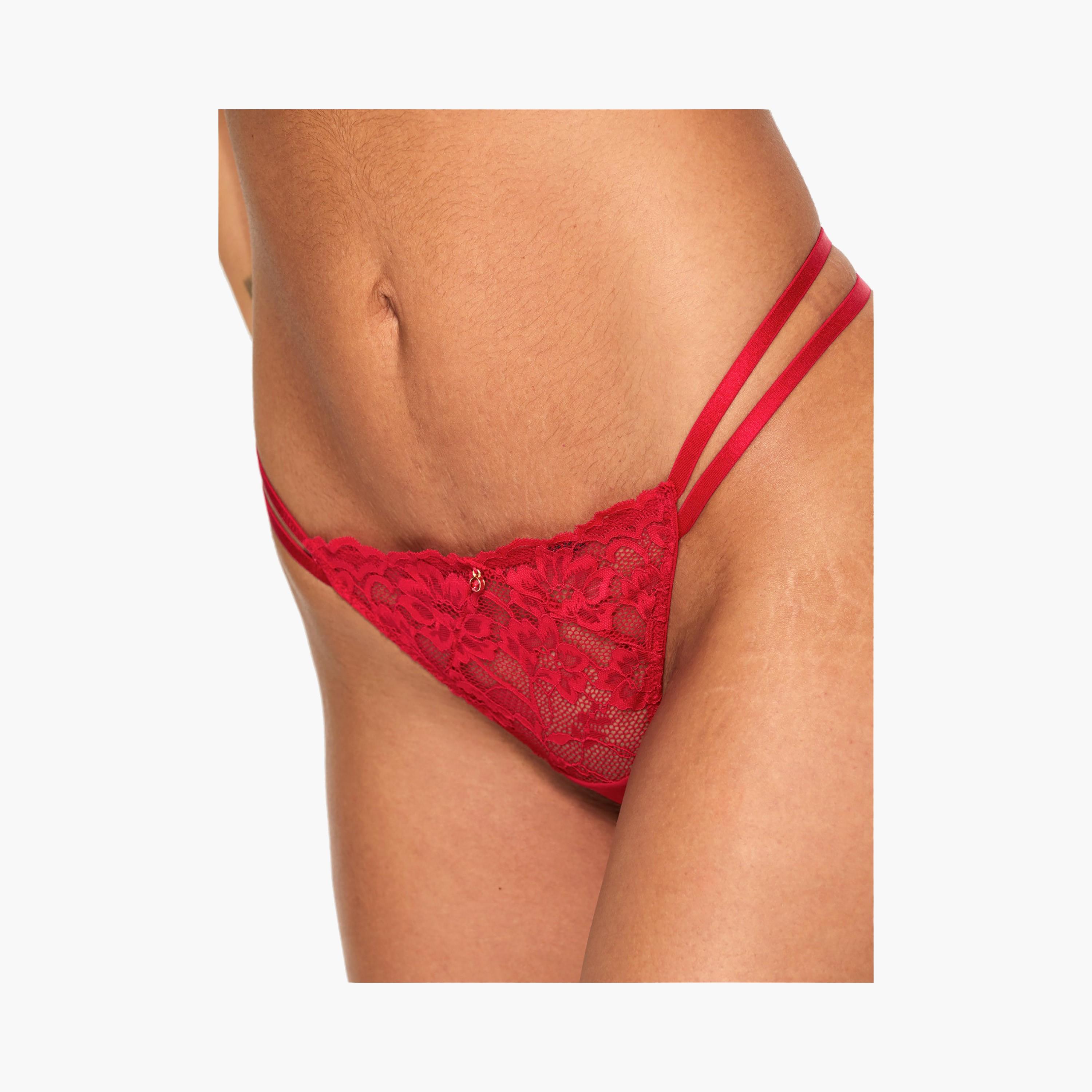 Ann Summers Sexy Red Lace Low Coverage Women's G-String Thong-women-clothing-lingerie-panties-image-3