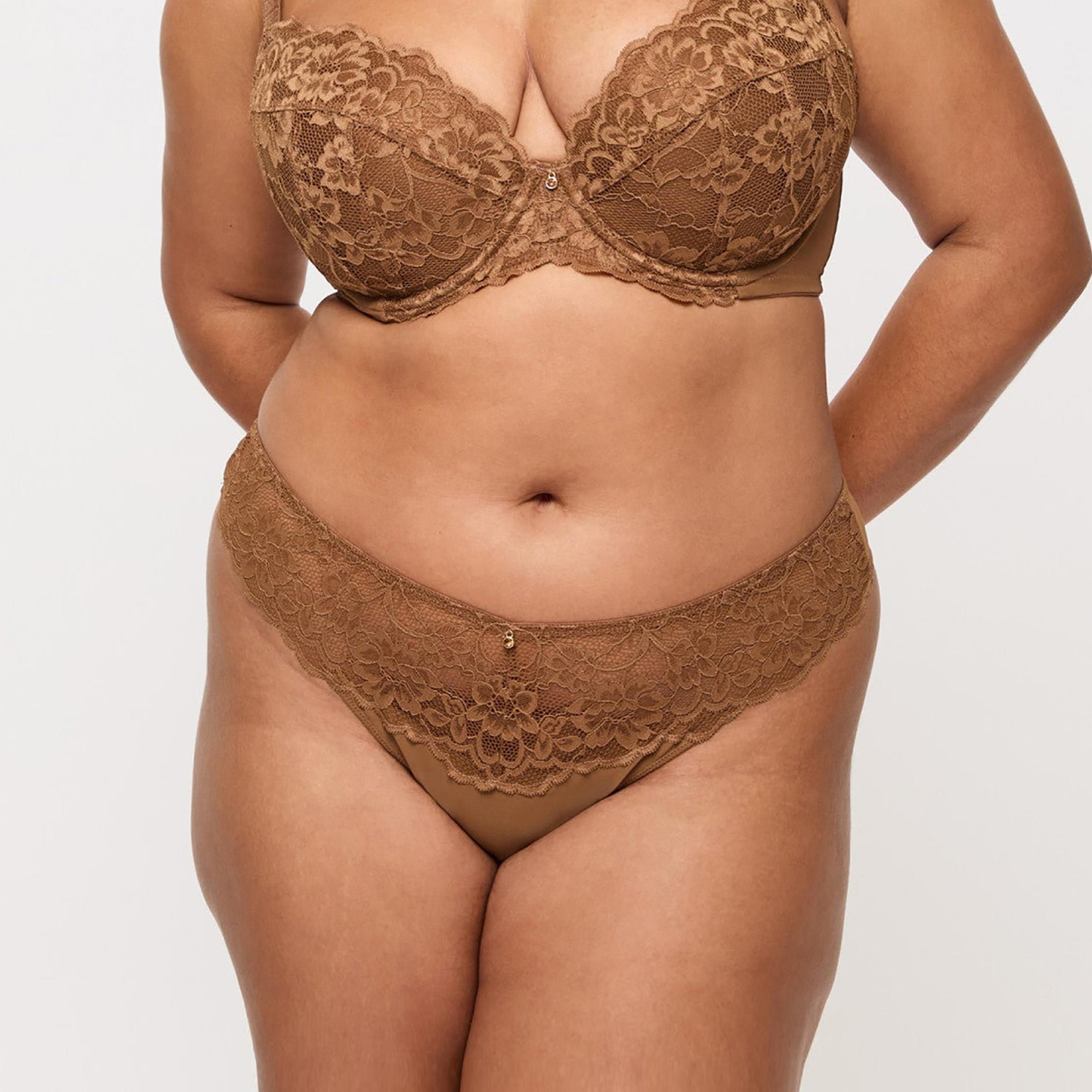 Ann Summers Brown Floral Lace Low Coverage Women's Thong Panties-women-clothing-lingerie-panties-image-1