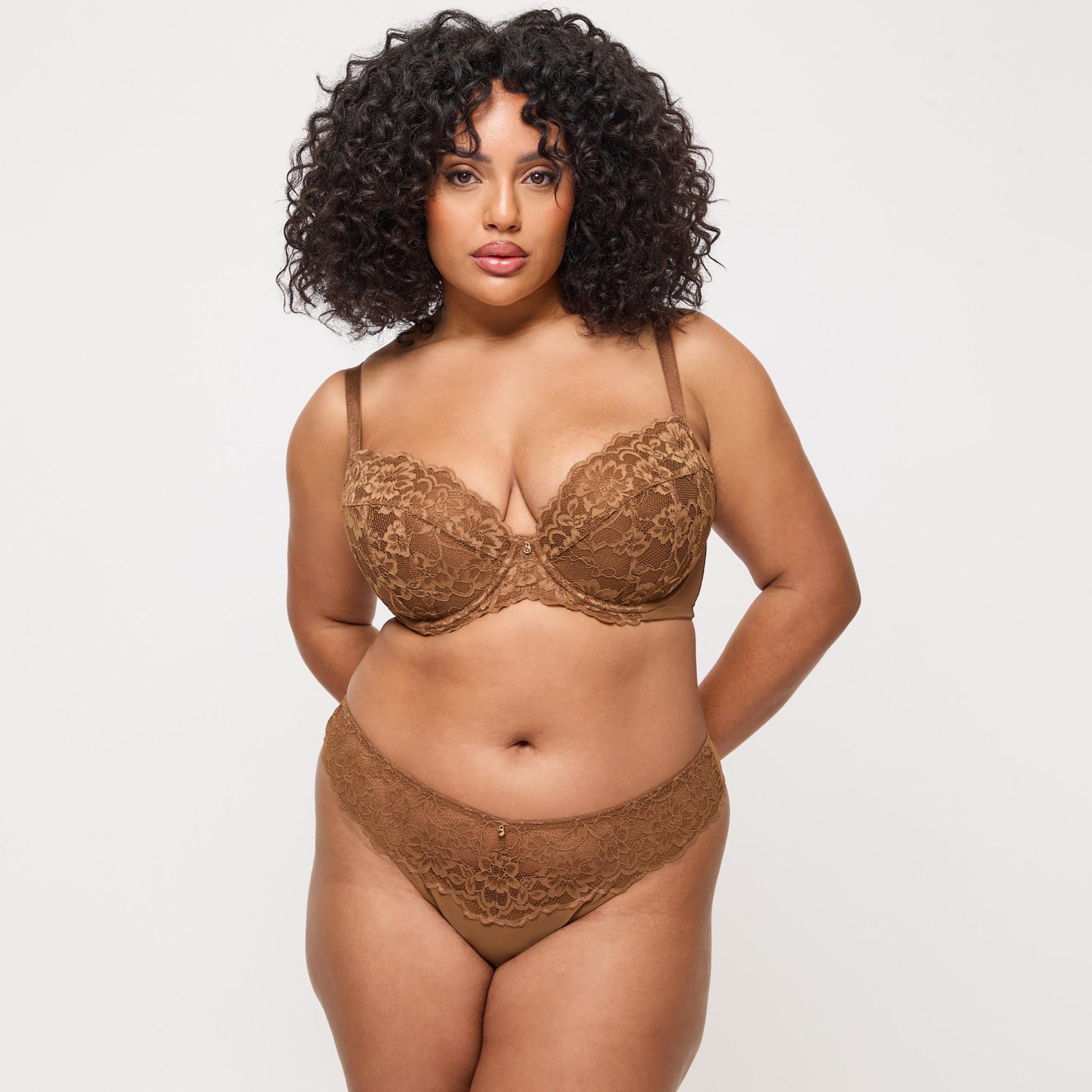Ann Summers Brown Floral Lace Low Coverage Women's Thong Panties-women-clothing-lingerie-panties-image-2