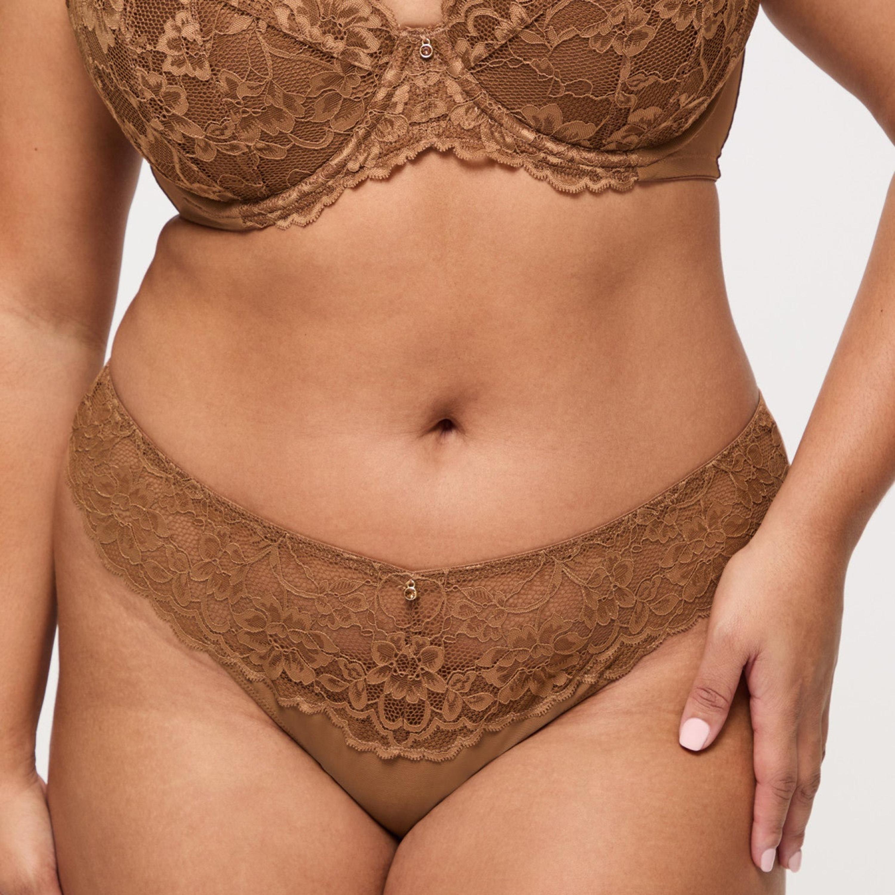 Ann Summers Brown Floral Lace Low Coverage Women's Thong Panties-women-clothing-lingerie-panties-image-3