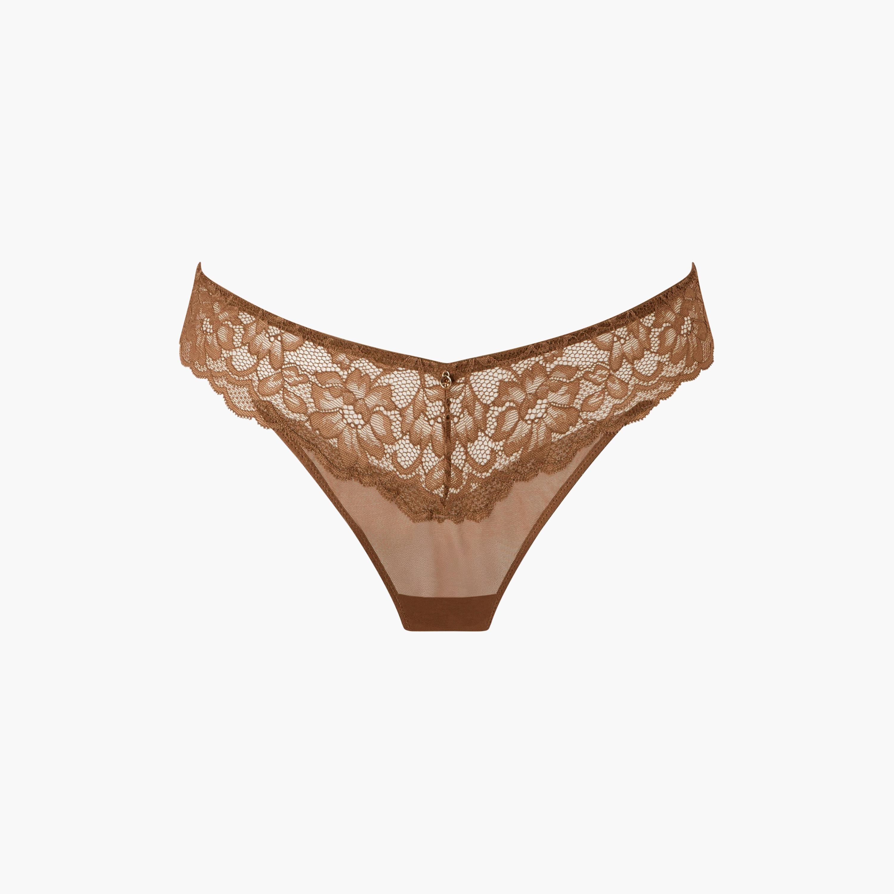 Ann Summers Brown Floral Lace Low Coverage Women's Thong Panties-women-clothing-lingerie-panties-image-5