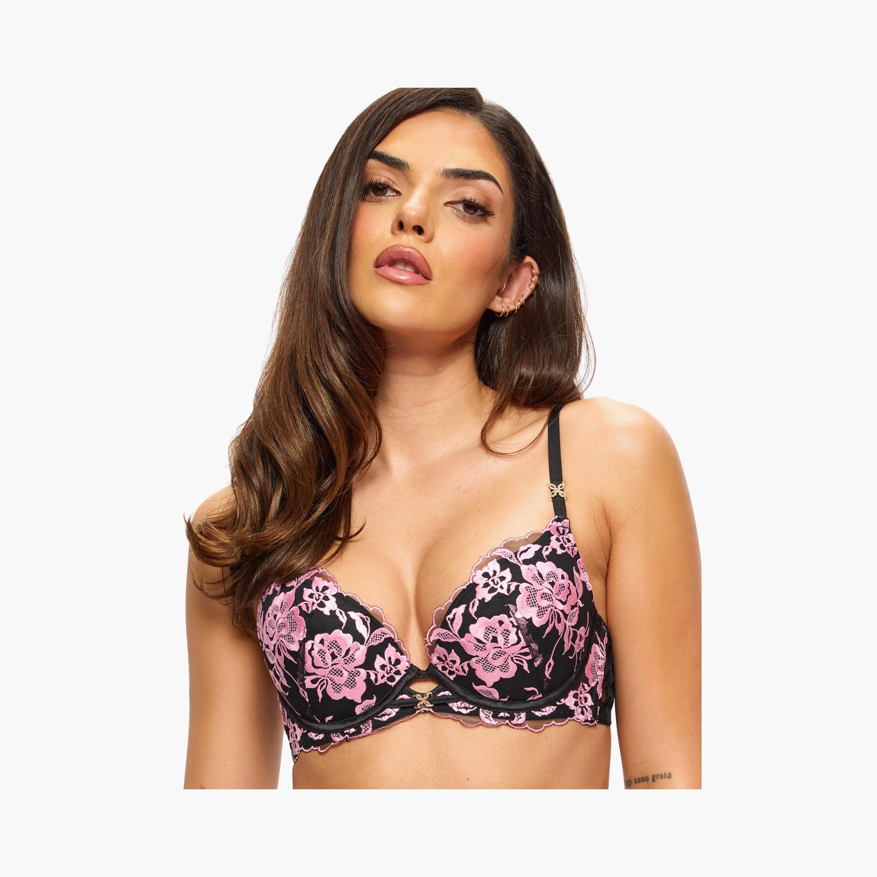 حمالة صدر نسائية عميقة مبطنة بدعم متوسط وبرباط مطرزة إندلس أتراكشن من آن سمرز-women-clothing-lingerie-bras-image-2