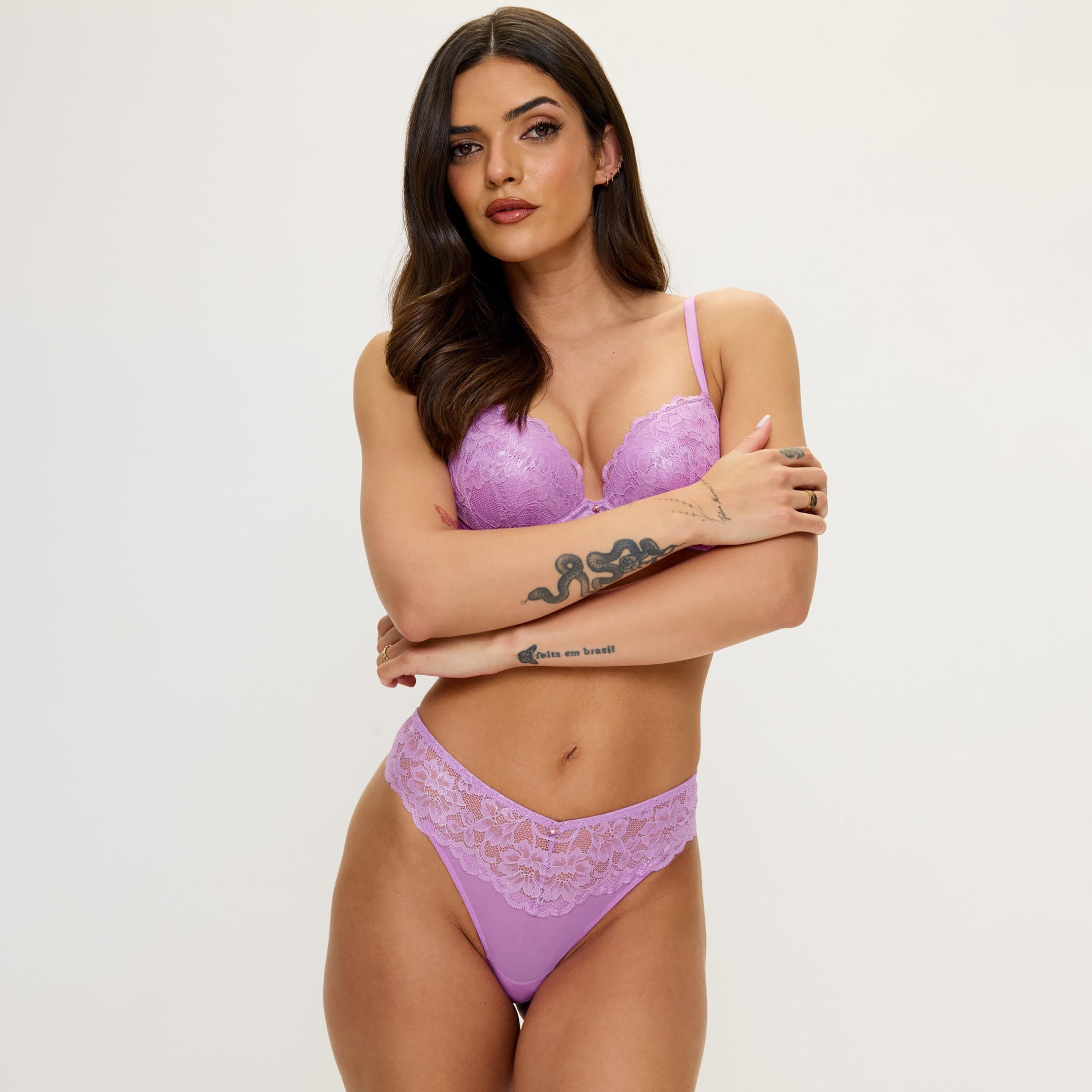 Ann Summers Sexy Lilac Lace Low Coverage Women's Thongs-women-clothing-lingerie-panties-image-2