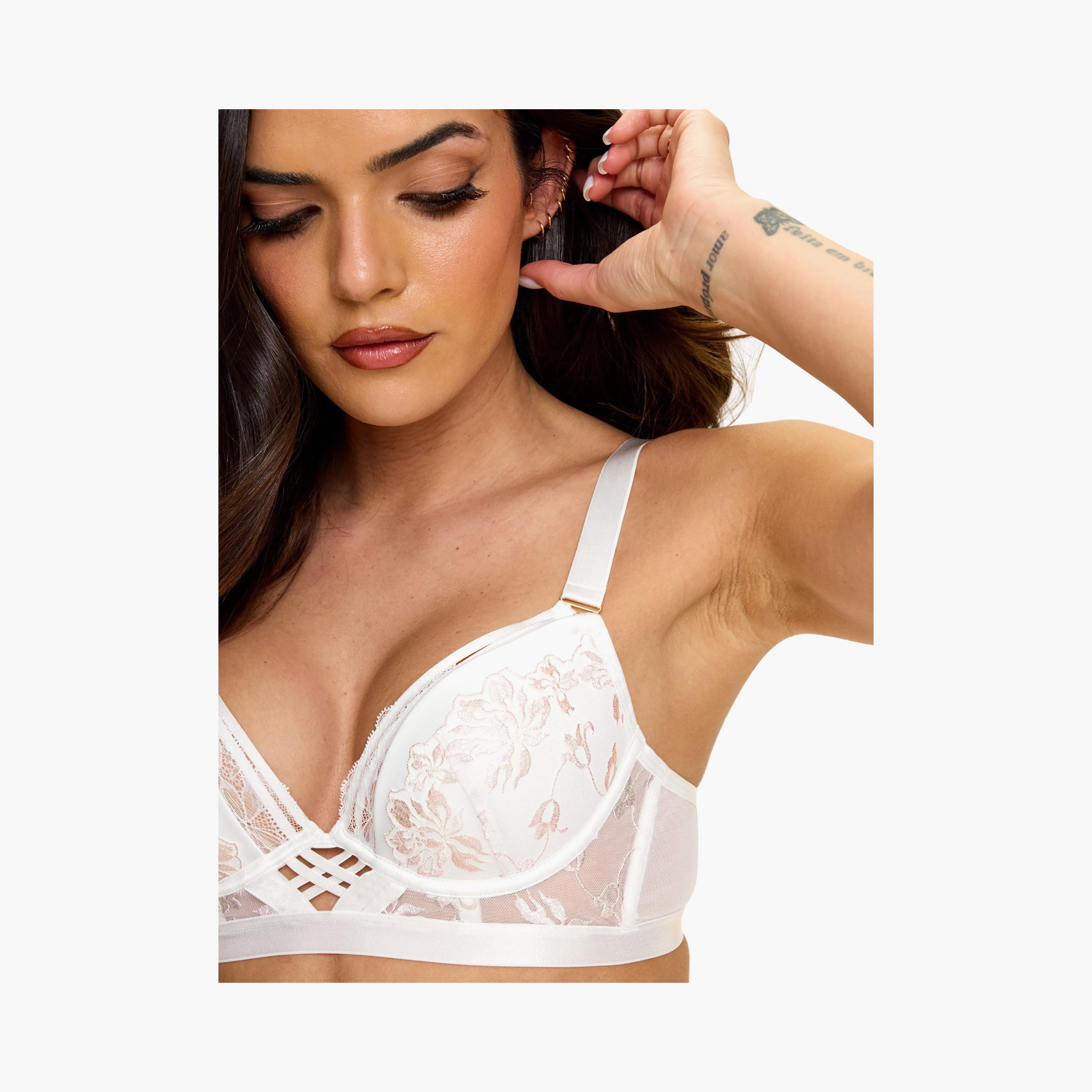 Ann Summers Mirage Ivory Embroidered Wired Medium Support Padded Women's Push-Up Plunge Bra-women-clothing-lingerie-bras-image-5