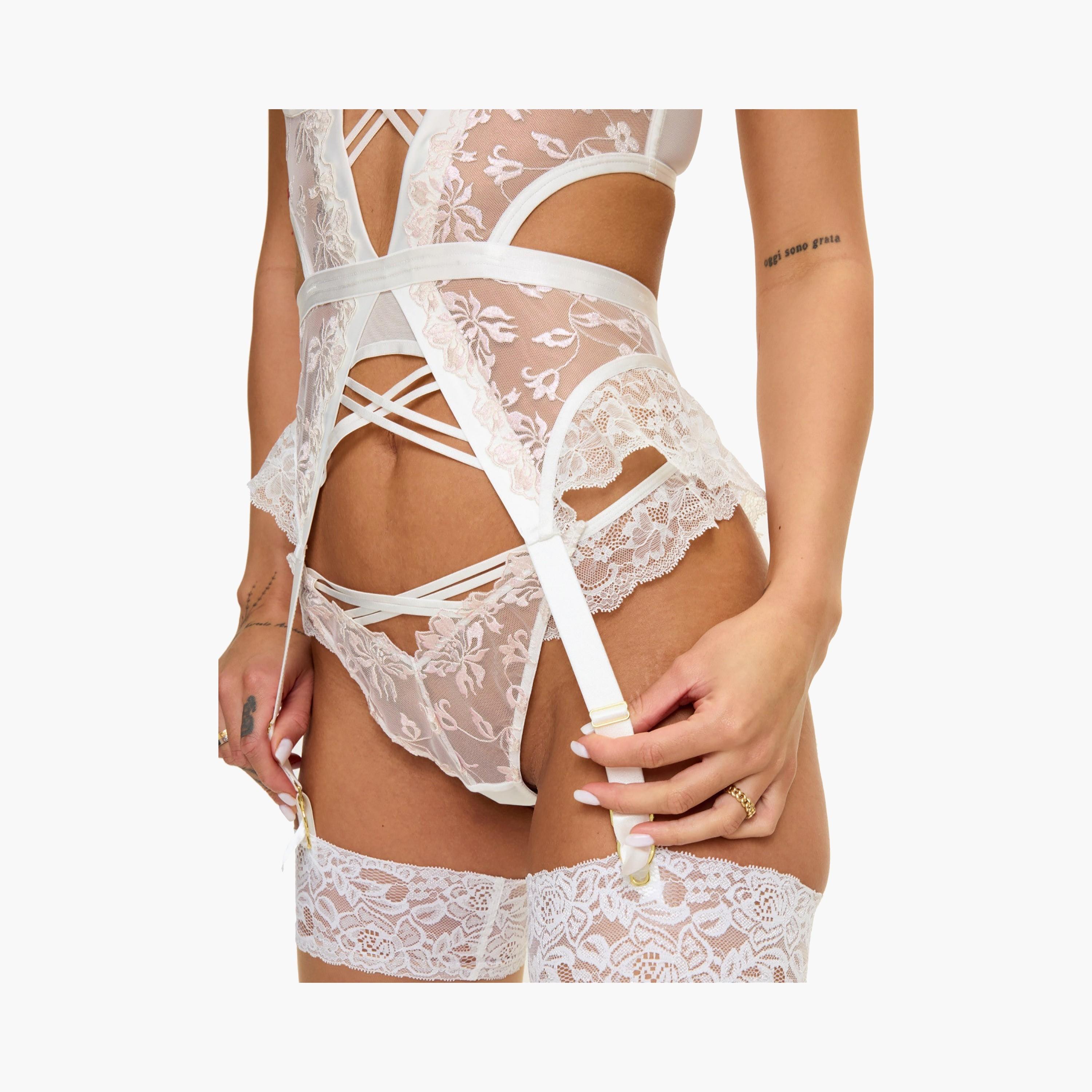 Ann Summers Mirage Ivory Lace Wired Medium Support Non-Padded Women's Babydoll-women-clothing-lingerie-babydollsandbodysuits-image-2