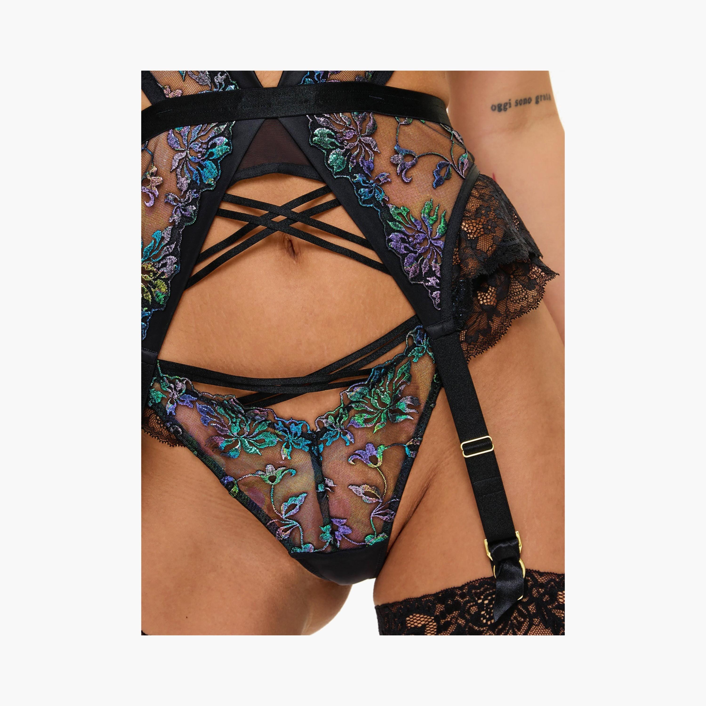 Ann Summers Mirage Black Lace Wired Medium Support Non-Padded Women's Babydoll-women-clothing-lingerie-babydollsandbodysuits-image-2