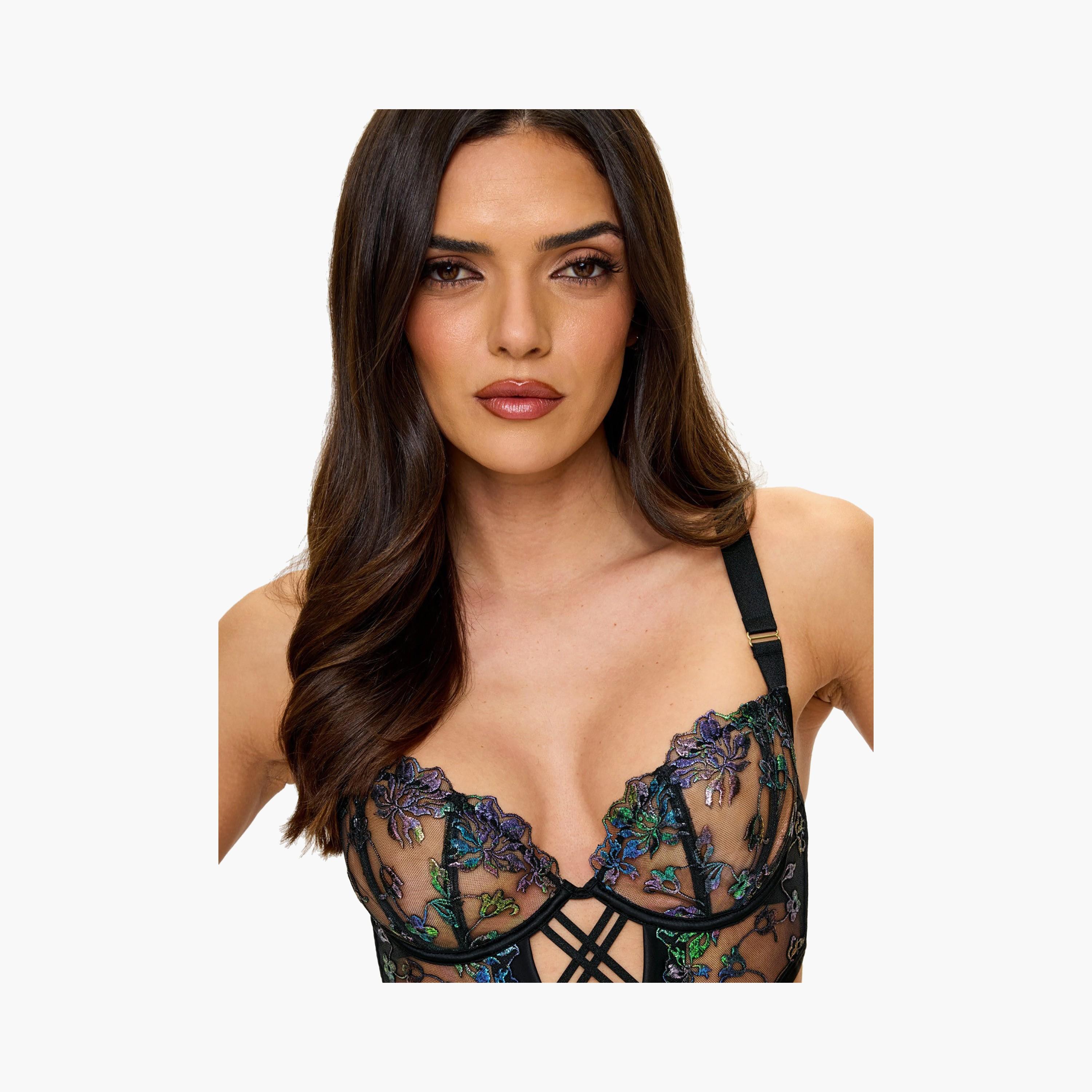 Ann Summers Mirage Black Lace Wired Medium Support Non-Padded Women's Babydoll-women-clothing-lingerie-babydollsandbodysuits-image-3