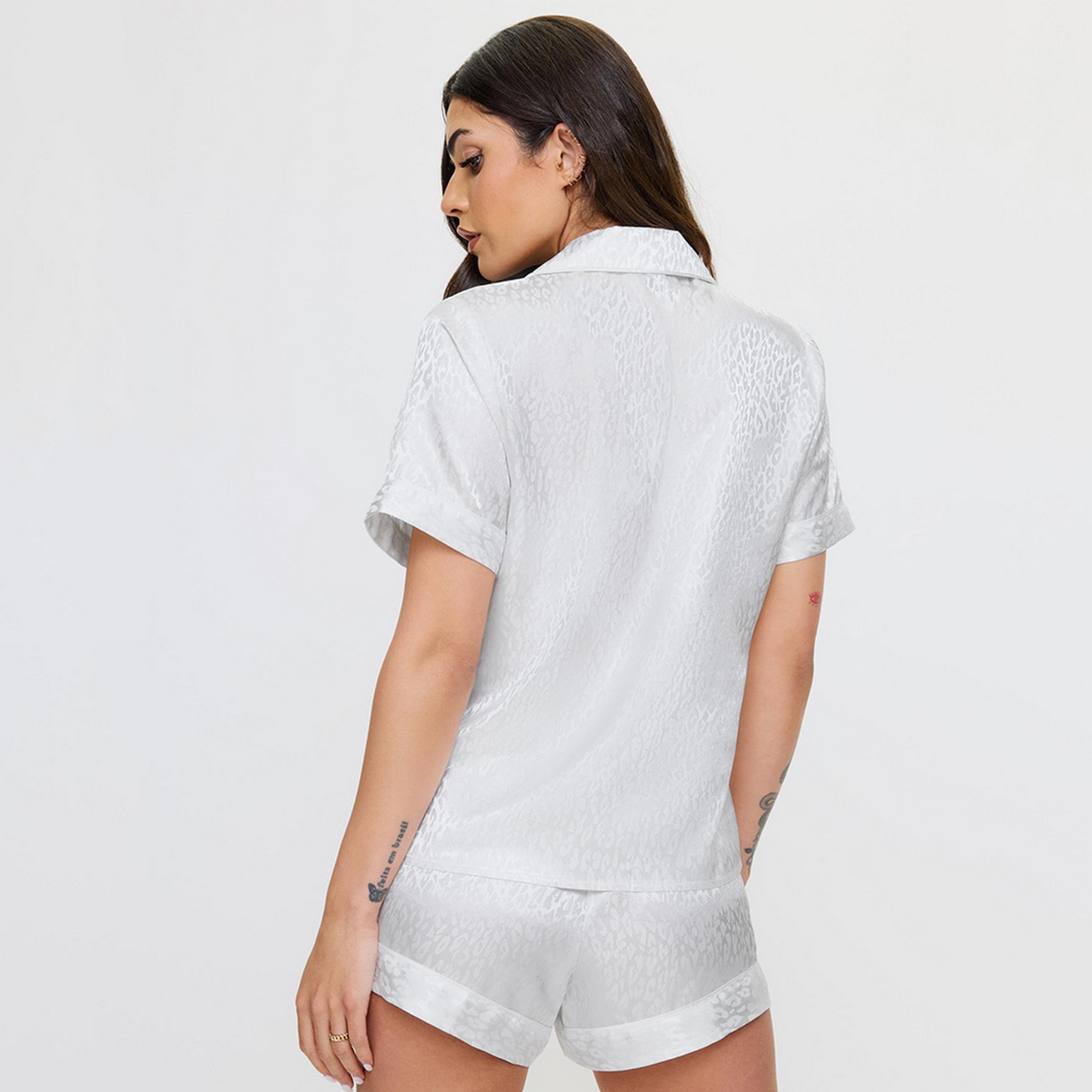 طقم من قطعتين قميص وشورت بطبعة حيوان نسائي من آن سمرز-women-clothing-nightwear-pyjamas-shortsets-image-12