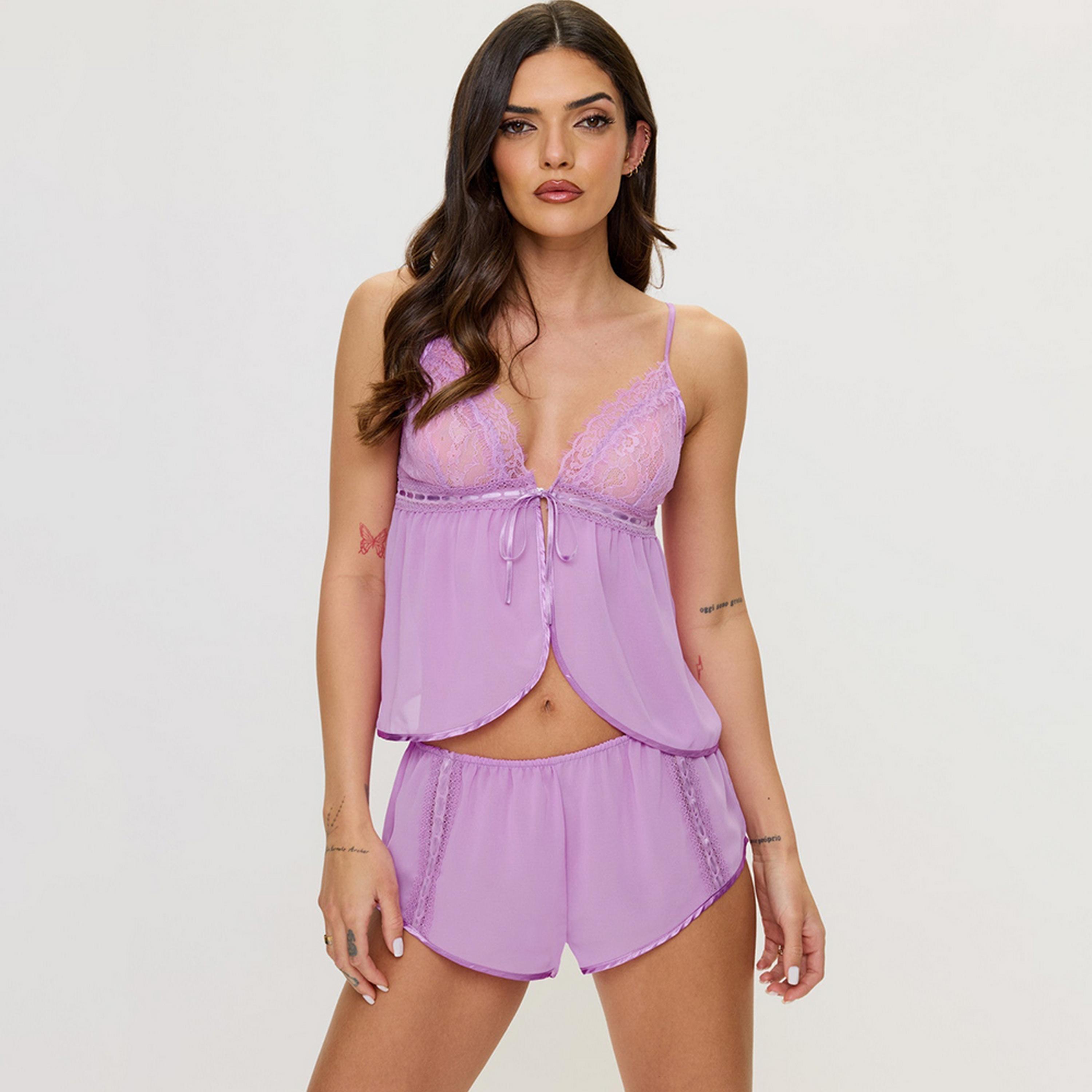 طقم من قطعتين كامي وشورت دانتيل نسائي من آن سمرز-women-clothing-nightwear-pyjamas-shortsets-image-4