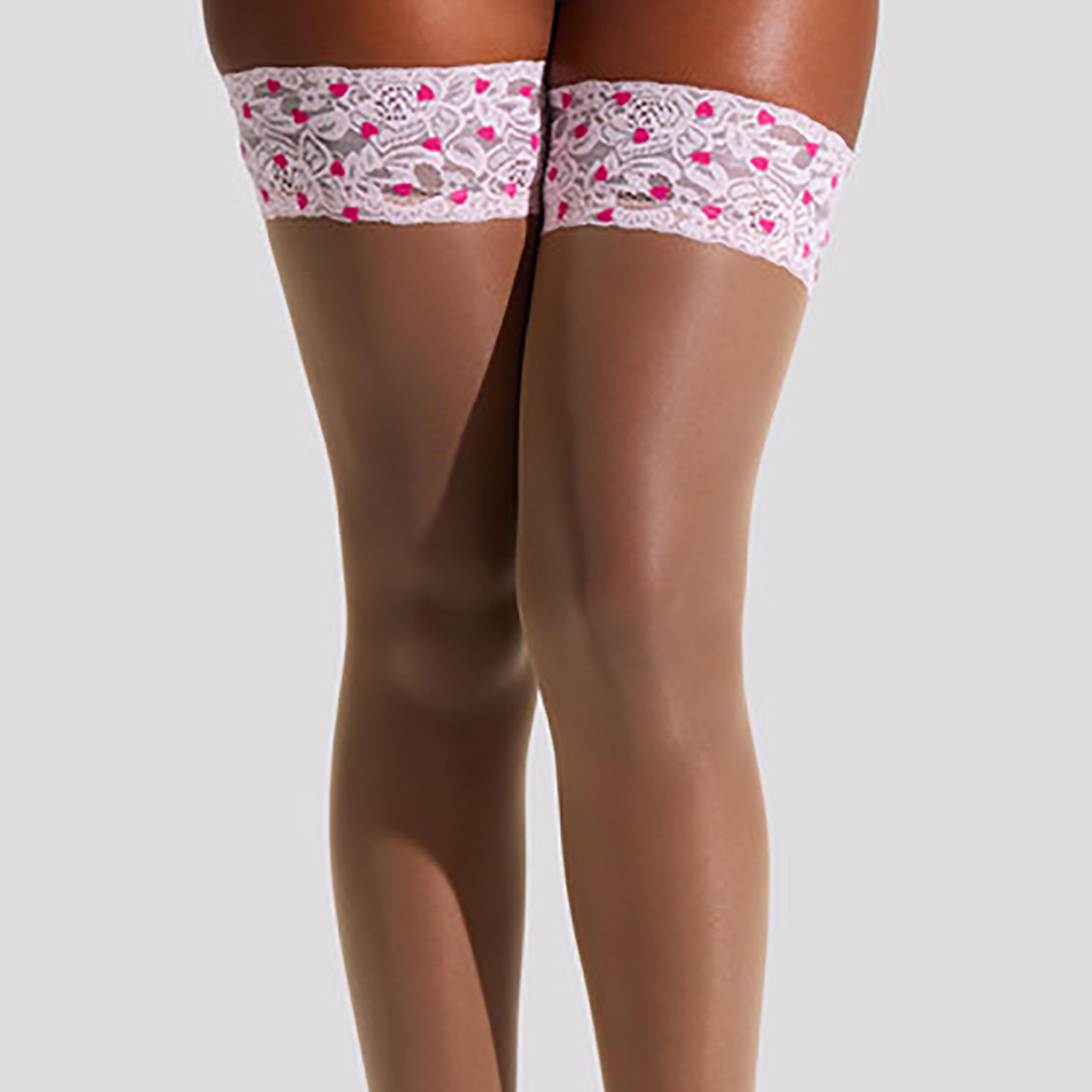 جوارب نسائية طويلة حتى الفخذ من الدانتيل فلوكد هارت من آن سامرز-women-clothing-lingerie-tightsandstockings-image-4