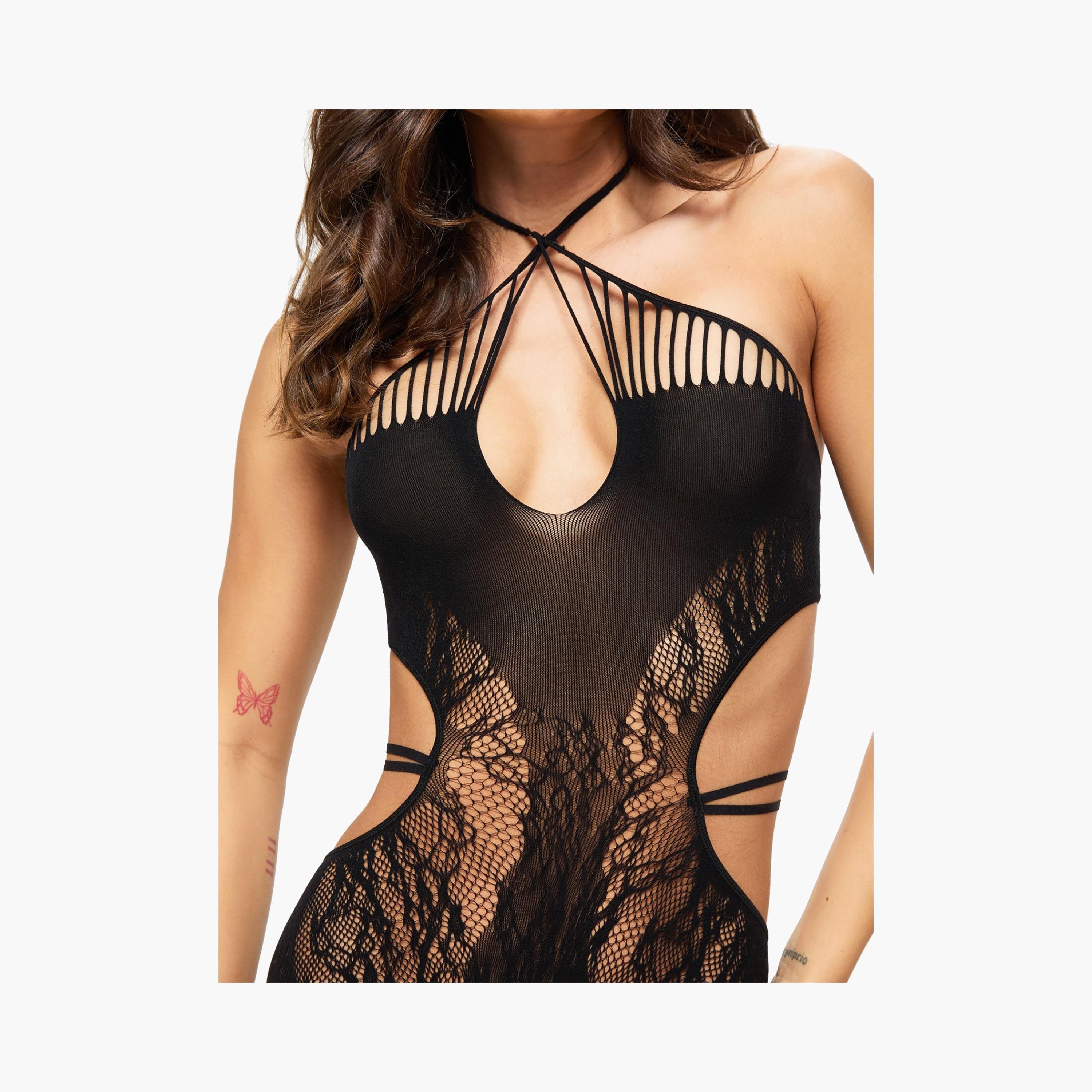 بودي سوت نسائي أسود غير برباط وغير مبطن دانتيل هارتفلت من آن سمرز-women-clothing-lingerie-babydollsandbodysuits-image-2