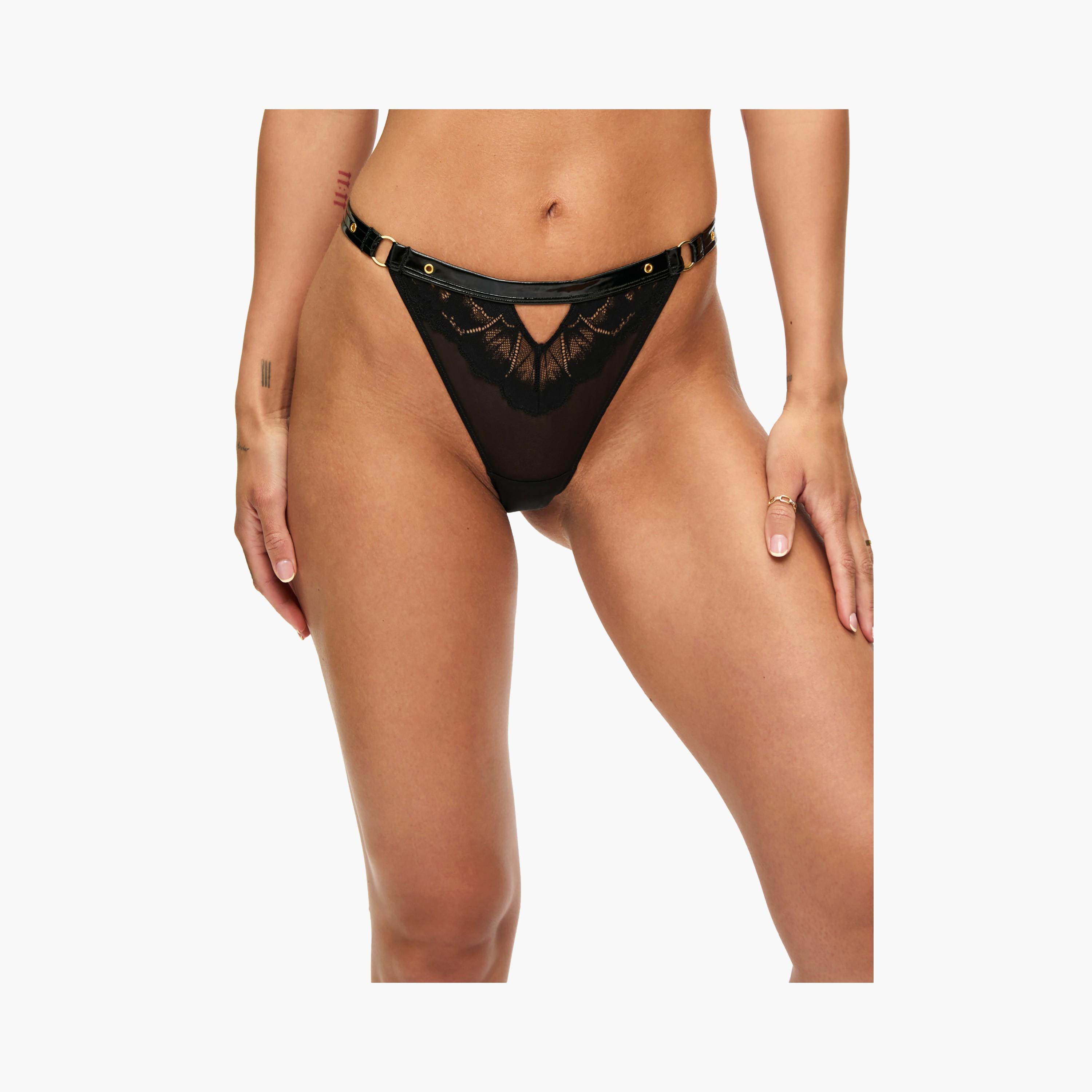 Ann Summers Unmistakable Black Lace Medium Coverage Women's Brazilian Panties-women-clothing-lingerie-panties-image-4