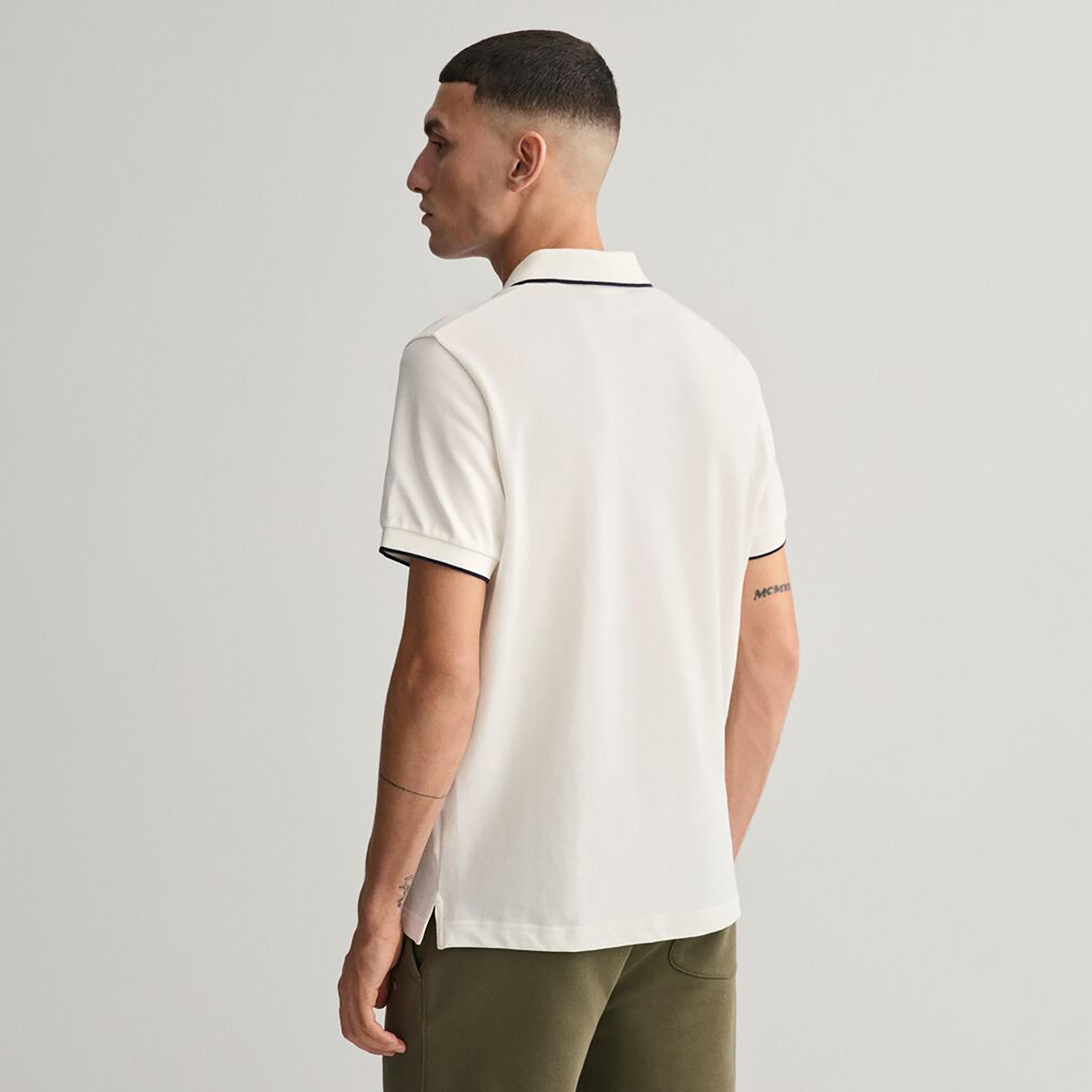 Gant Logo Collared Short Sleeves Framed Tipped Polo T-Shirt-men-clothing-tshirtsandpolos-polos-image-4