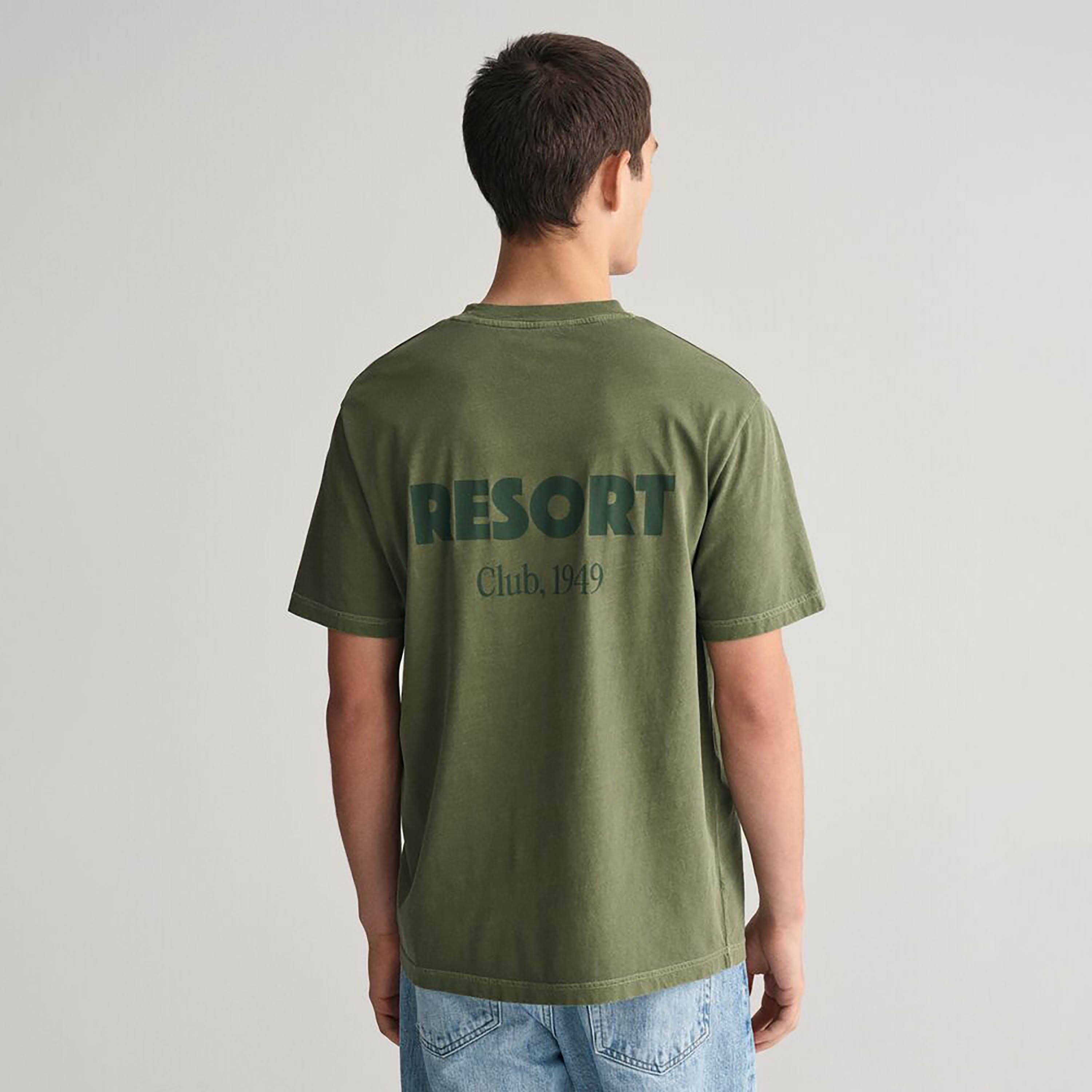 تي شيرت رجالي من Gant Sun Faded Resort ذو طباعة نصية وياقة دائرية وأكمام قصيرة-men-clothing-tshirtsandpolos-tshirts-image-4