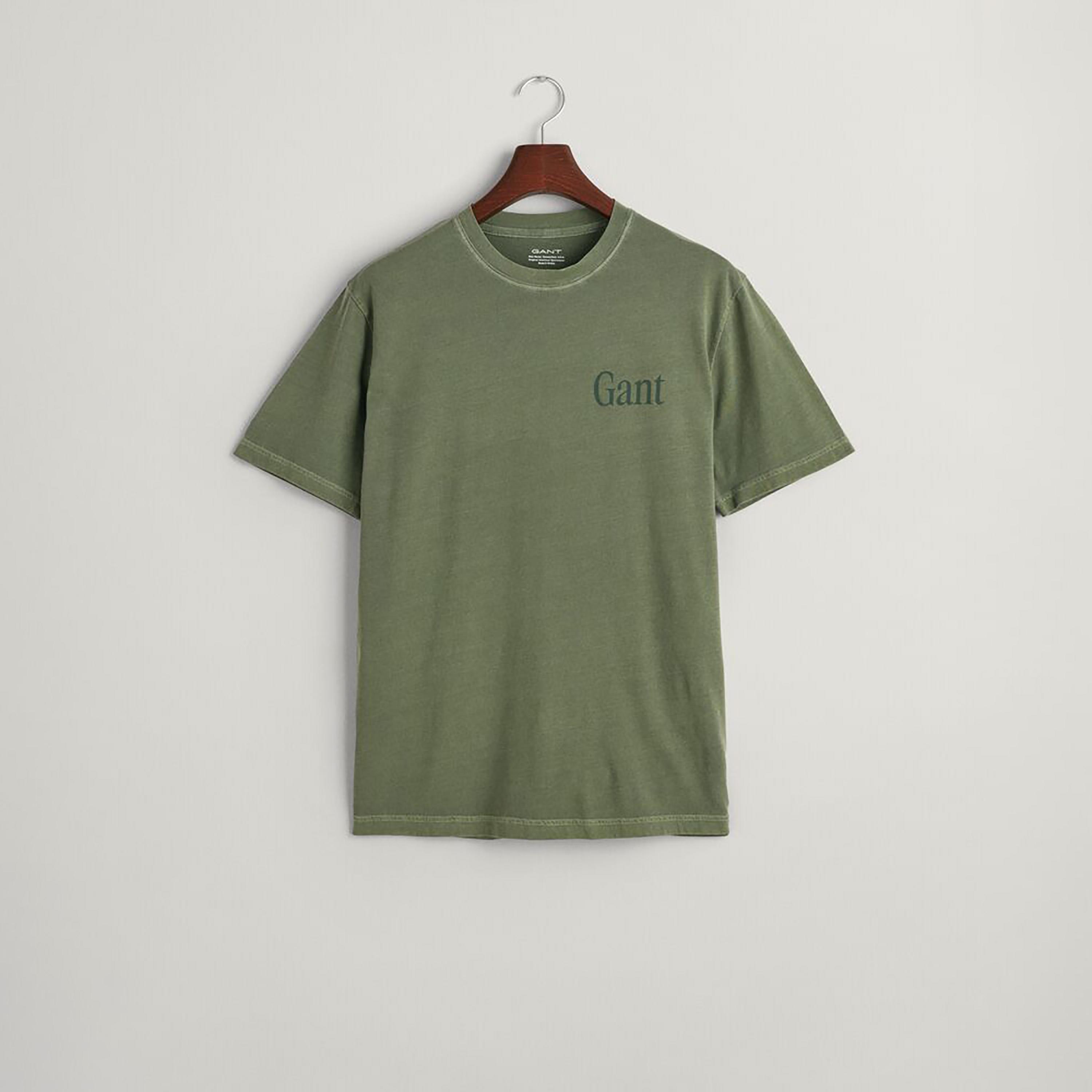 تي شيرت رجالي من Gant Sun Faded Resort ذو طباعة نصية وياقة دائرية وأكمام قصيرة-men-clothing-tshirtsandpolos-tshirts-image-5