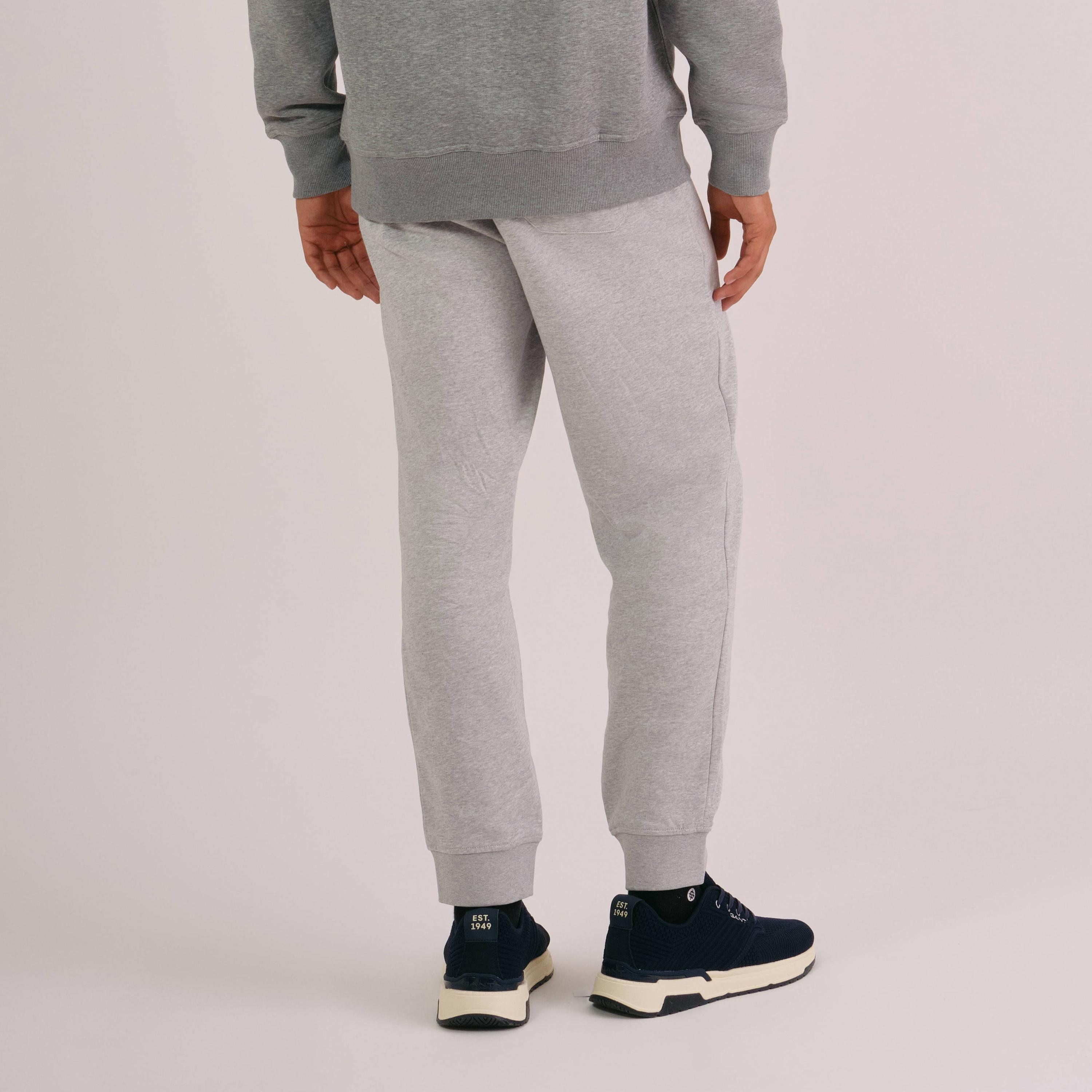 بنطال رياضي (جوغر) رجالي سادة بخصر متوسط الارتفاع ورباط قابل للتعديل من غانت-men-clothing-bottoms-joggers-image-4