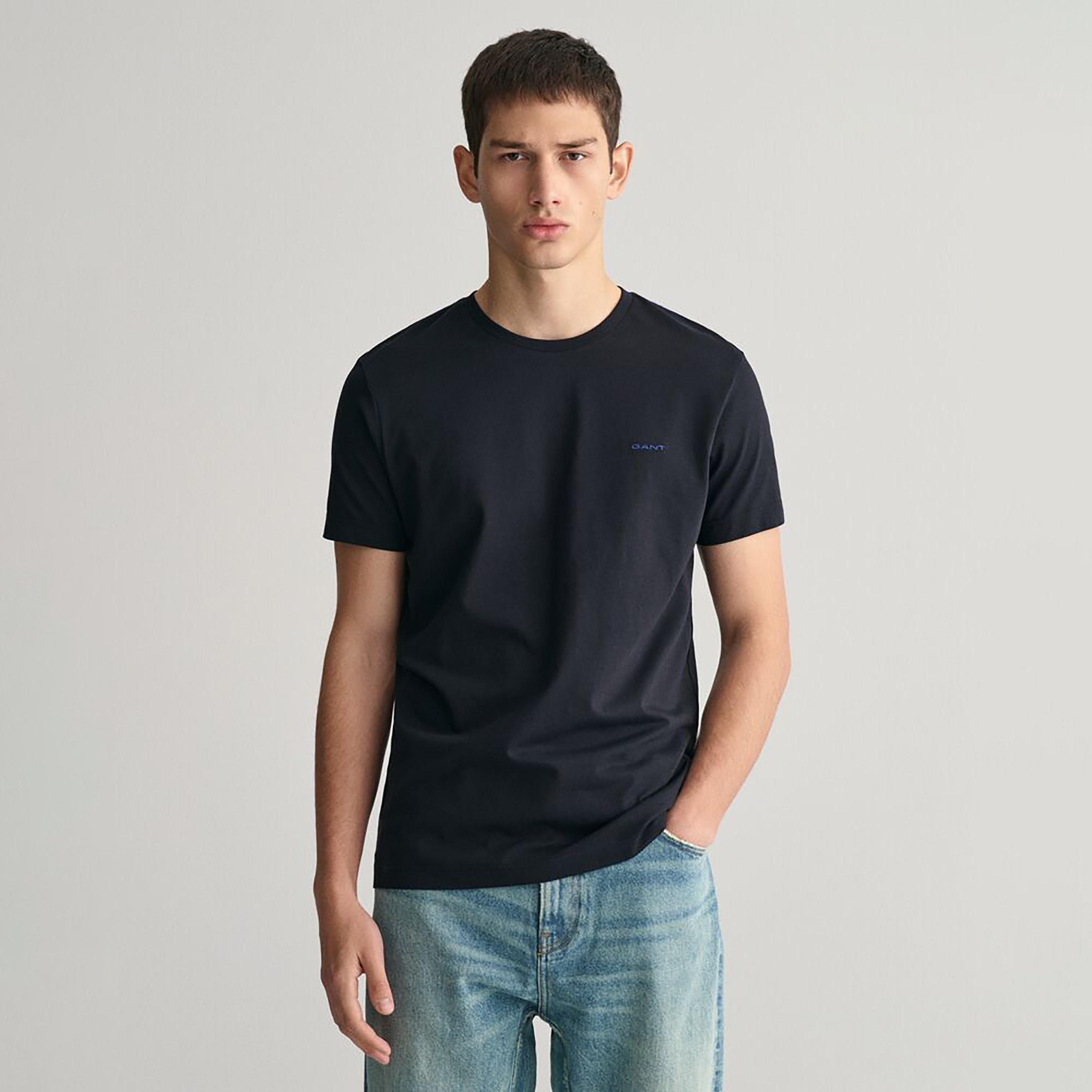 تي شيرت رجالي برقبة دائرية وأكمام قصيرة من غانت-men-clothing-tshirtsandpolos-tshirts-image-1