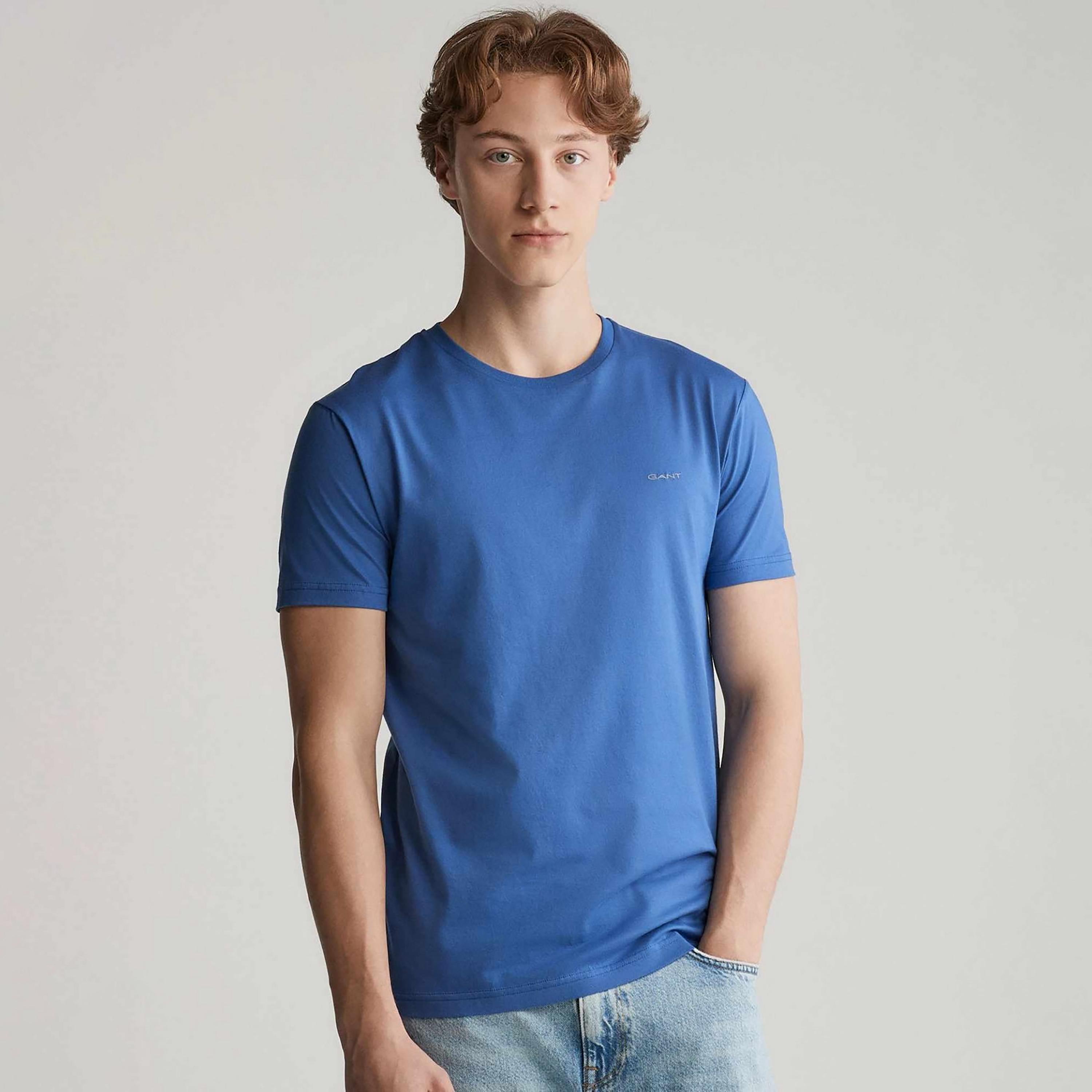 تيشيرت رجالي بياقة دائرية وأكمام قصيرة وسادة من جانت.-men-clothing-tshirtsandpolos-tshirts-image-1