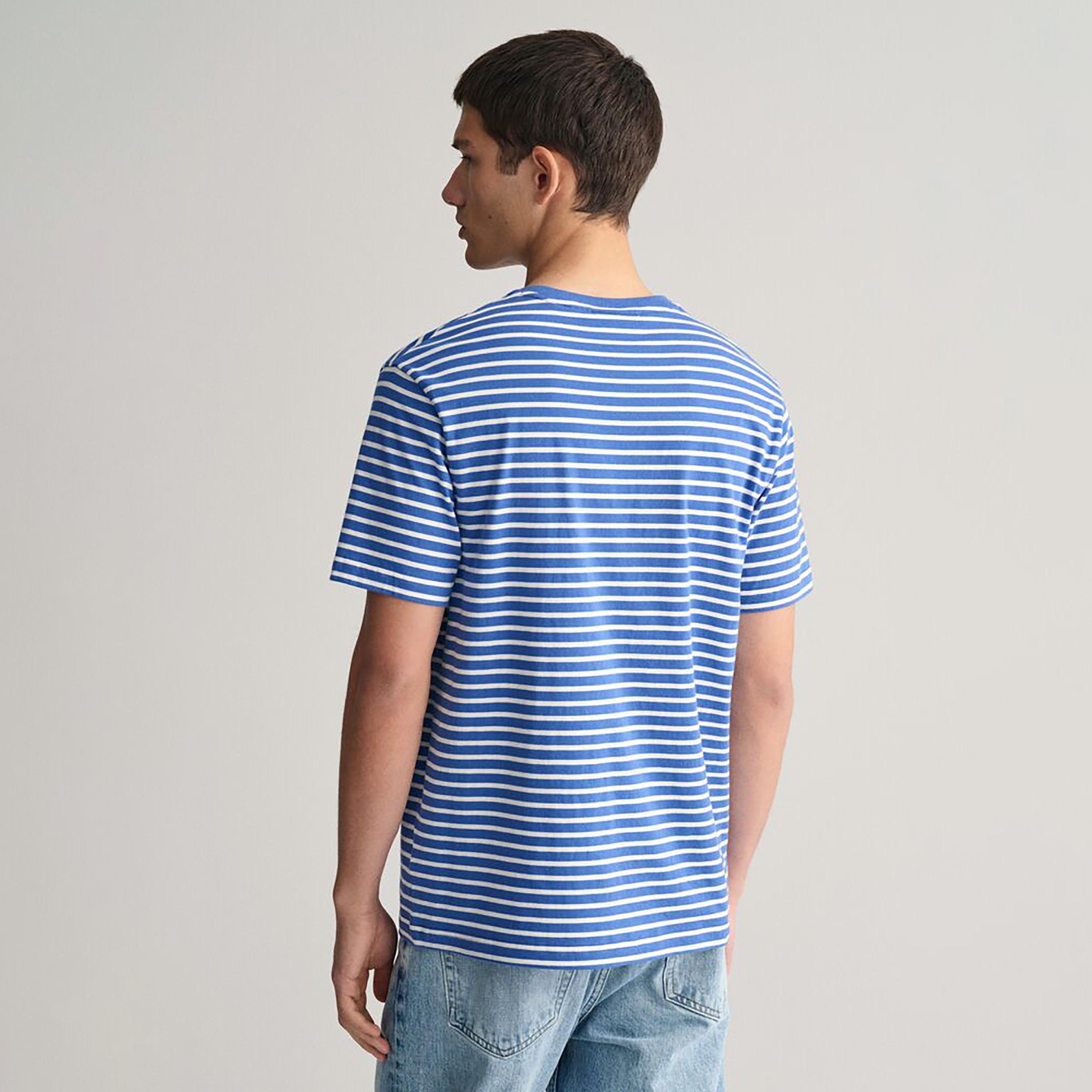 تي شيرت مخطط بأكمام قصيرة ورقبة دائرية من غانت-men-clothing-tshirtsandpolos-tshirts-image-8