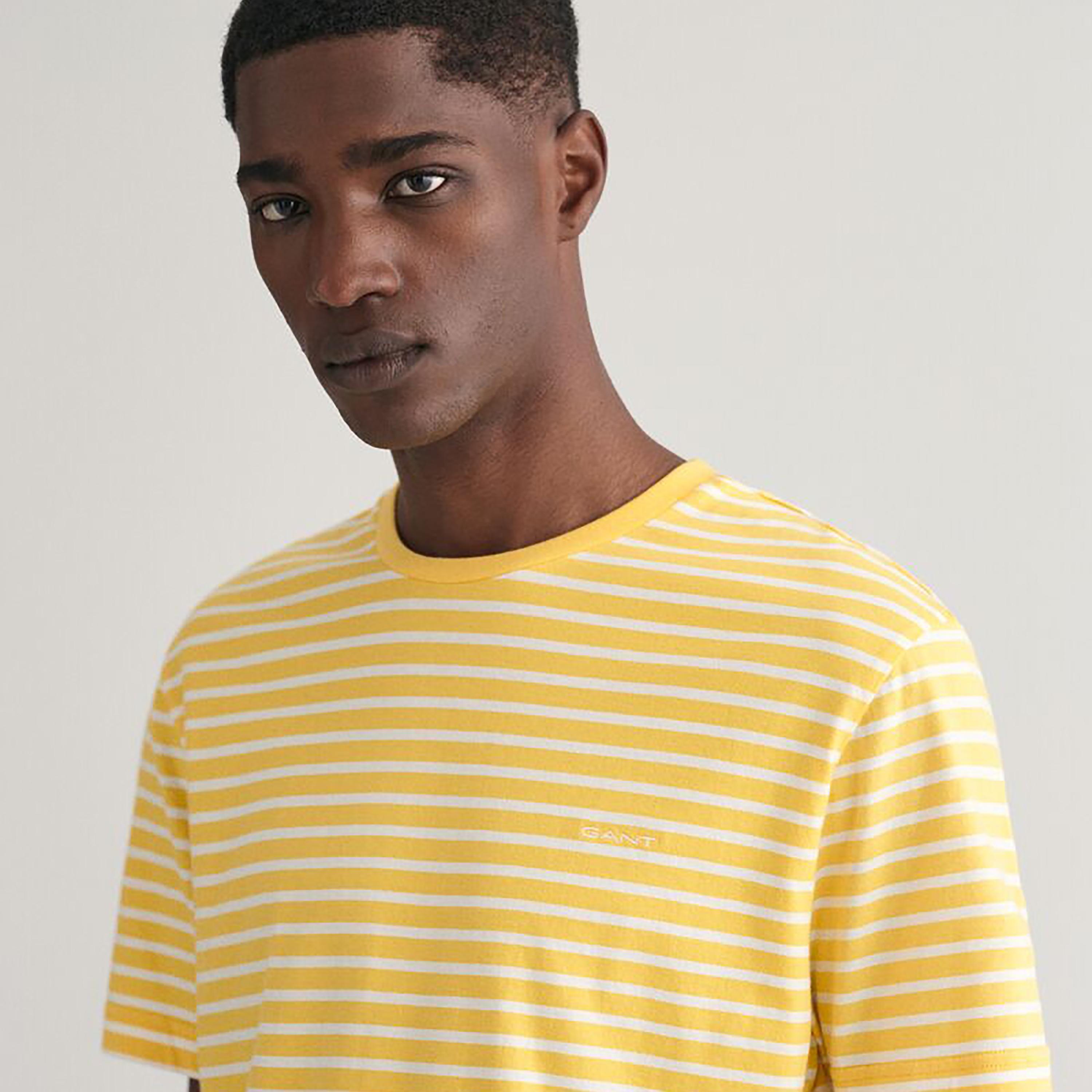 تي شيرت مخطط بأكمام قصيرة ورقبة دائرية من غانت-men-clothing-tshirtsandpolos-tshirts-image-15