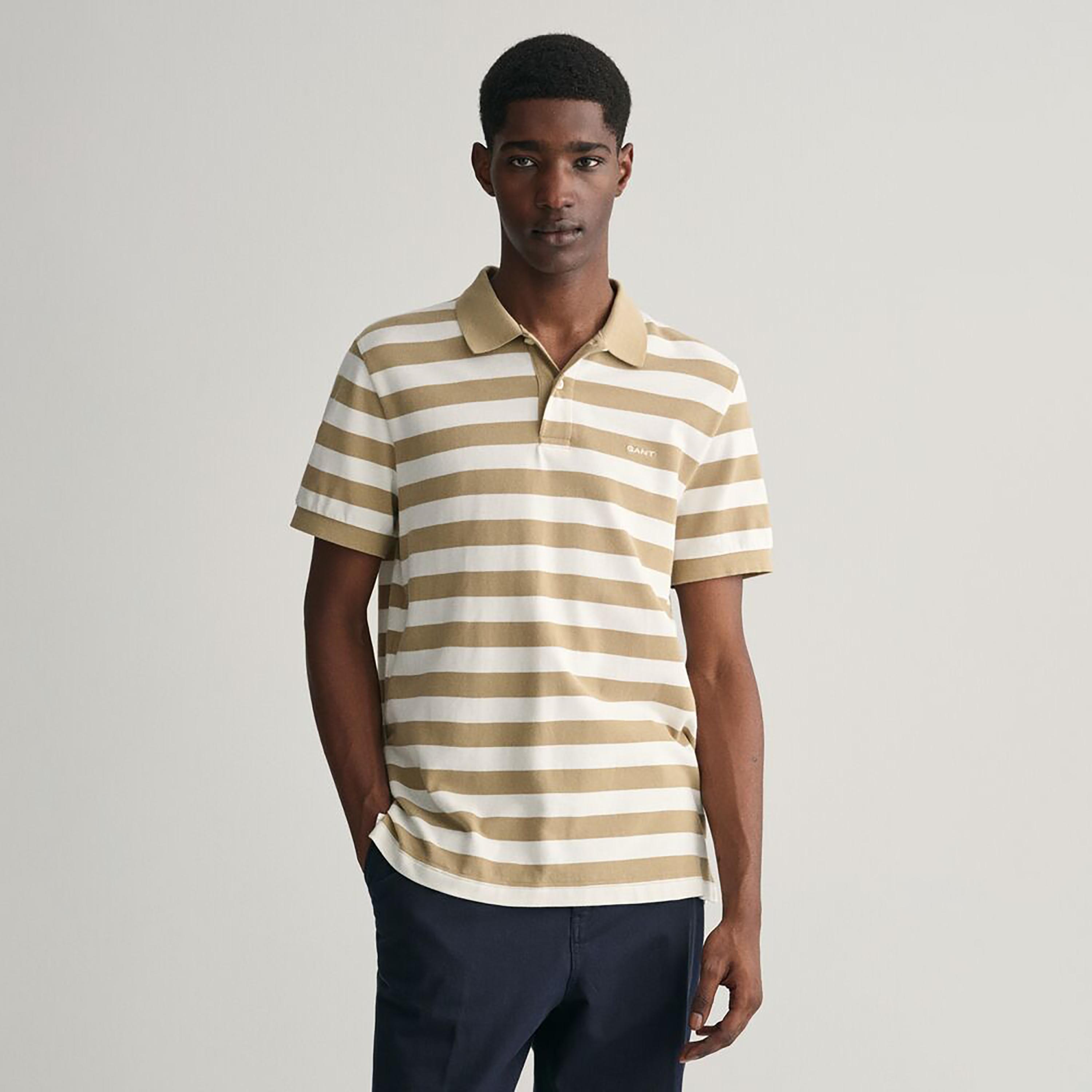 تي شيرت بولو بأكمام قصيرة وياقة مخططة واسعة من غانت-men-clothing-tshirtsandpolos-polos-image-1