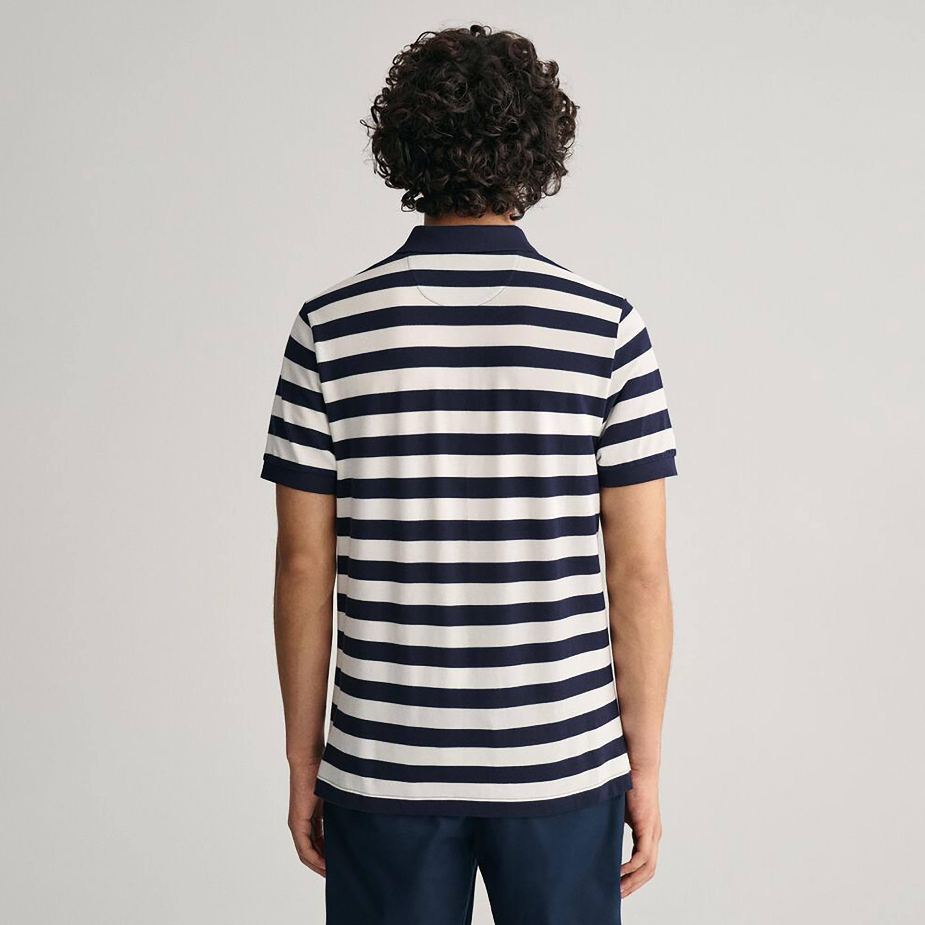 تي شيرت بولو بأكمام قصيرة وياقة مخططة واسعة من غانت-men-clothing-tshirtsandpolos-polos-image-12