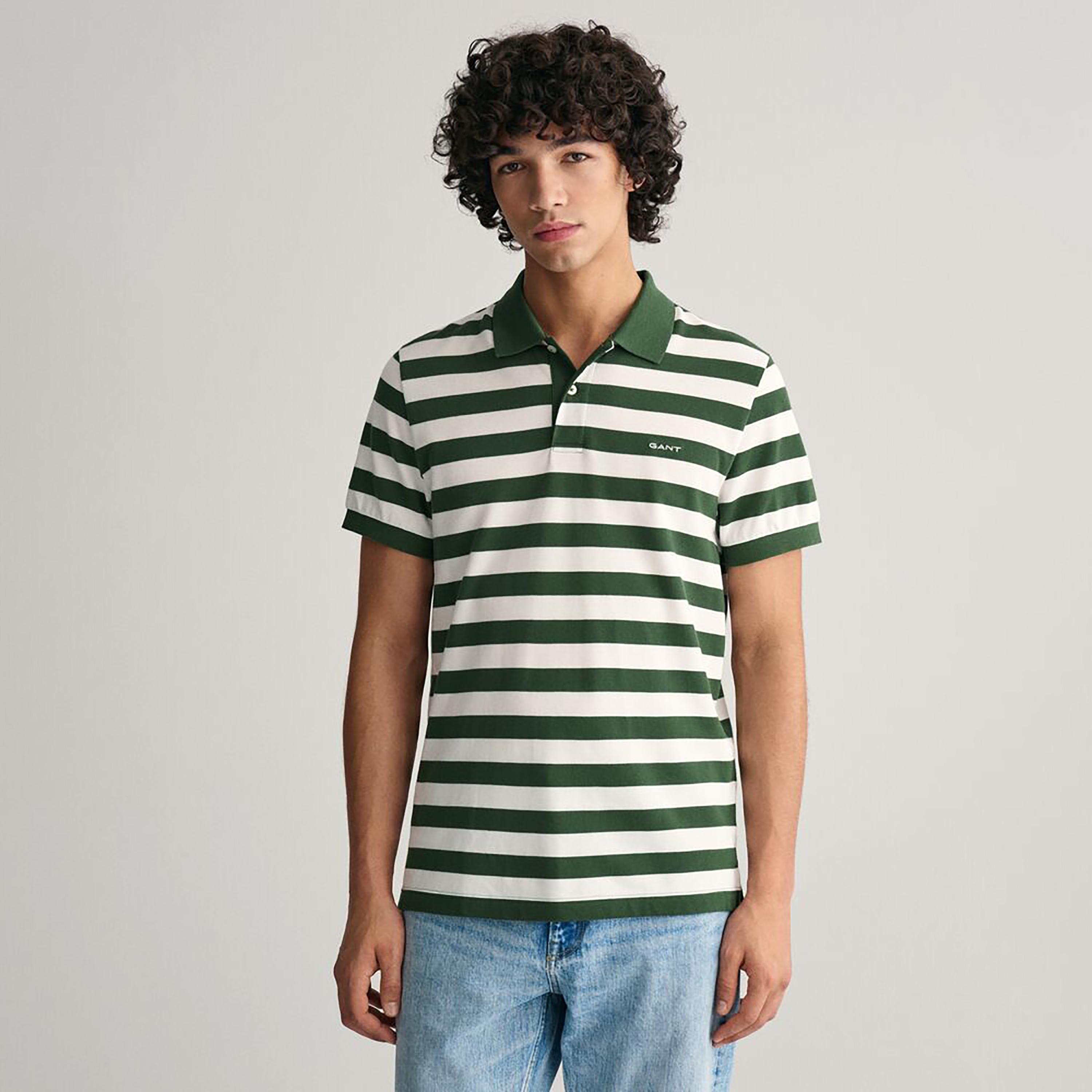 تي شيرت بولو بأكمام قصيرة وياقة مخططة واسعة من غانت-men-clothing-tshirtsandpolos-polos-image-5