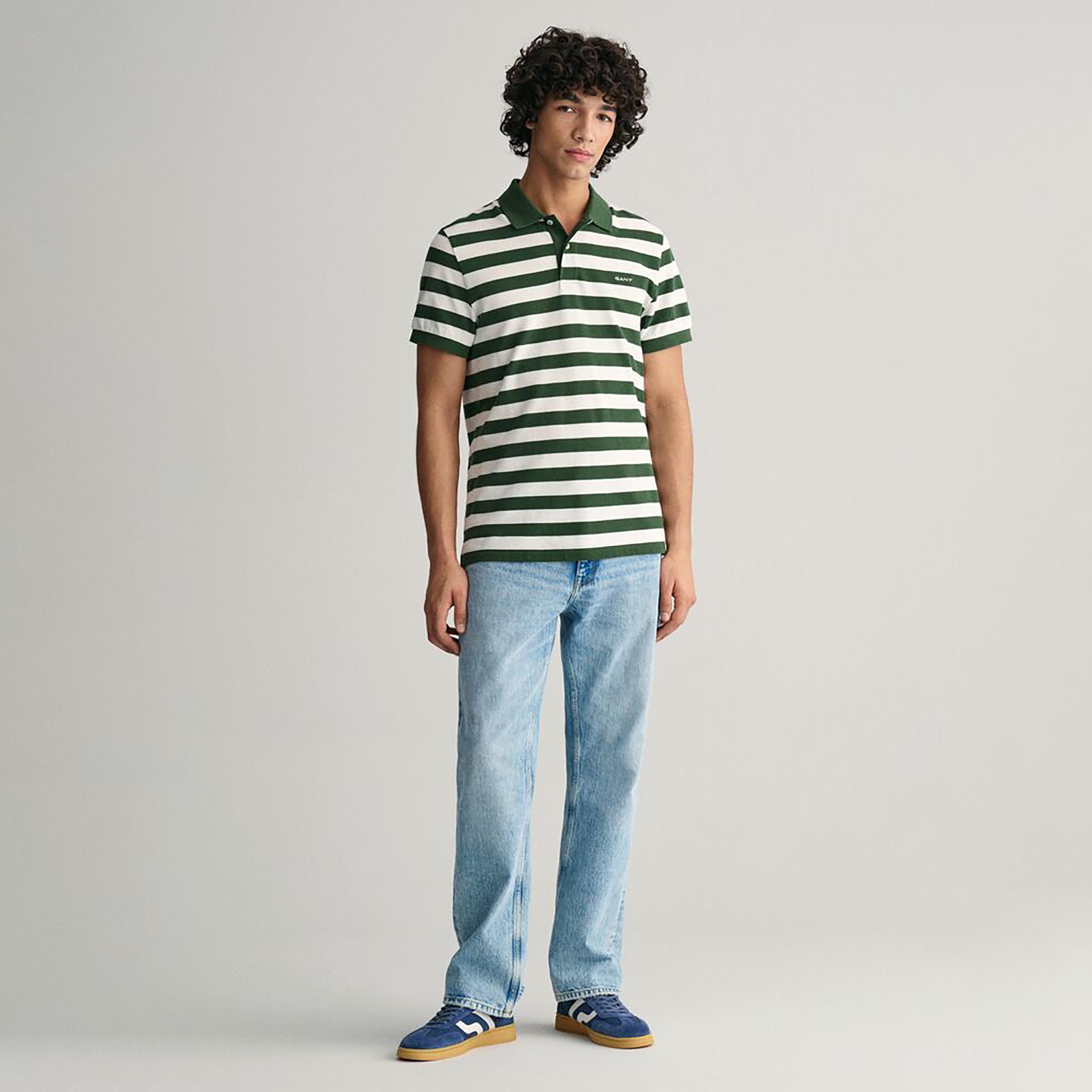 تي شيرت بولو بأكمام قصيرة وياقة مخططة واسعة من غانت-men-clothing-tshirtsandpolos-polos-image-6