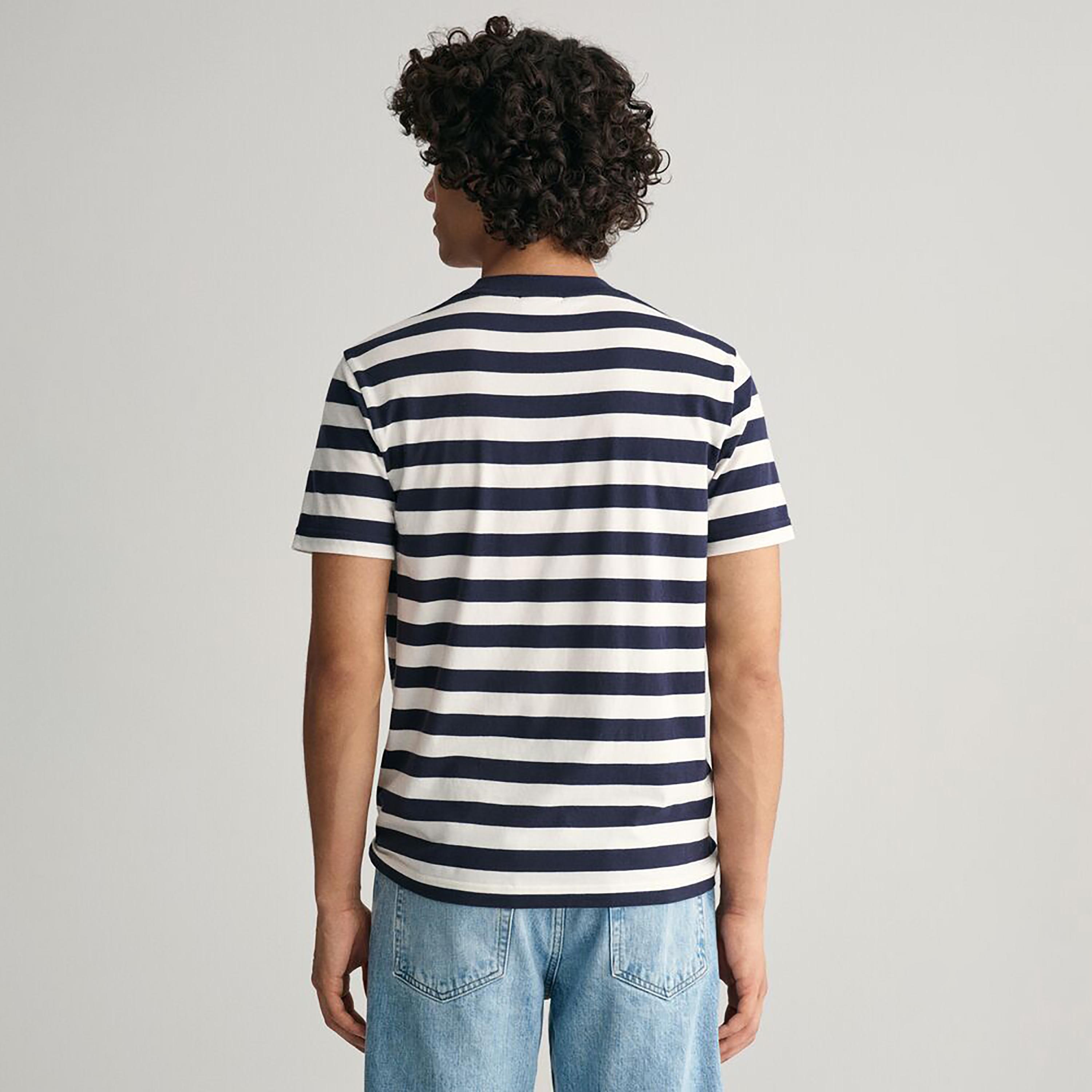 تي شيرت مخطط بأكمام قصيرة ورقبة دائرية من غانت-men-clothing-tshirtsandpolos-tshirts-image-9
